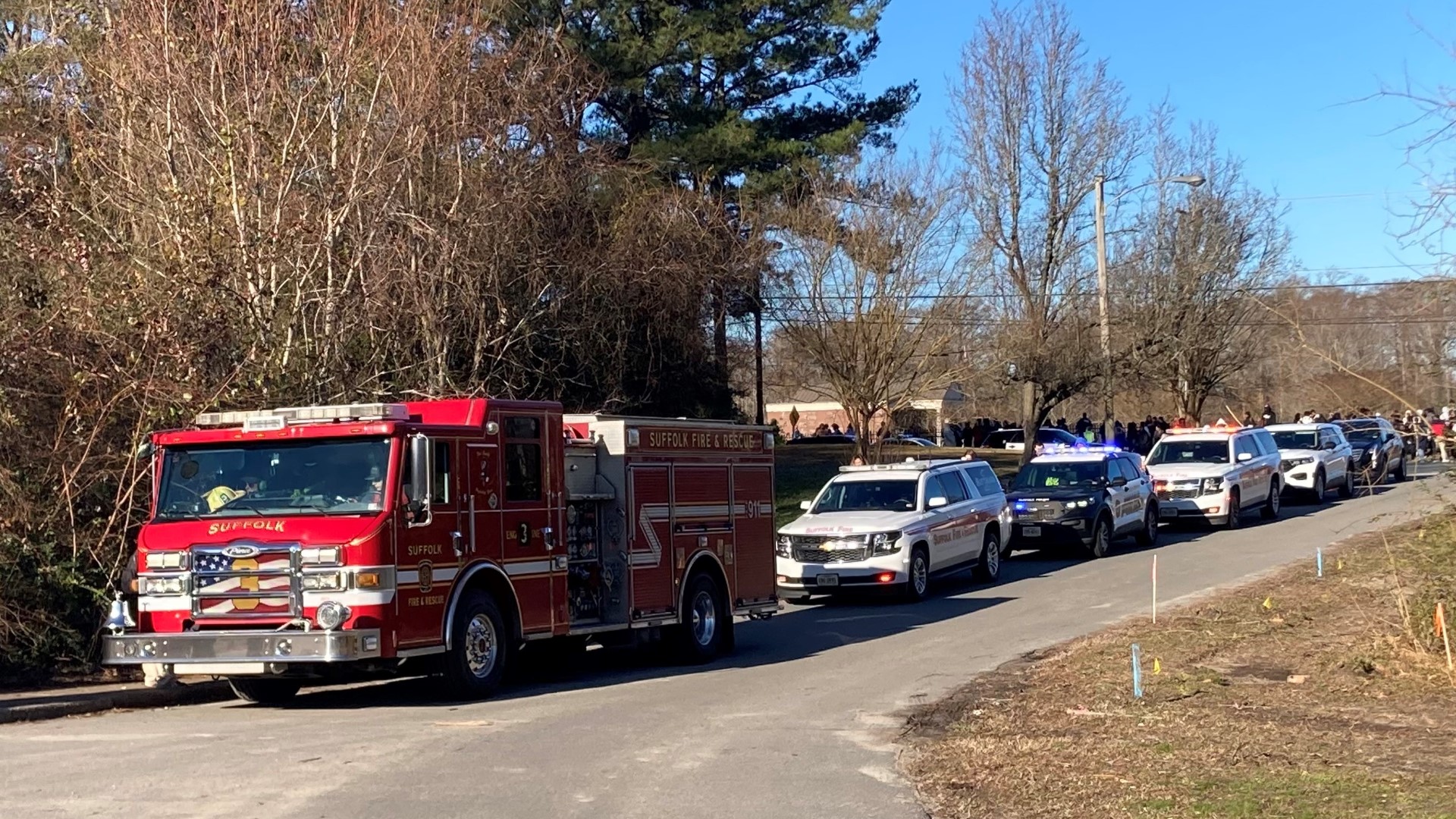 The Suffolk Police Department and Suffolk Fire & Rescue are investigating a threat to school safety at John F. Kennedy Middle School.