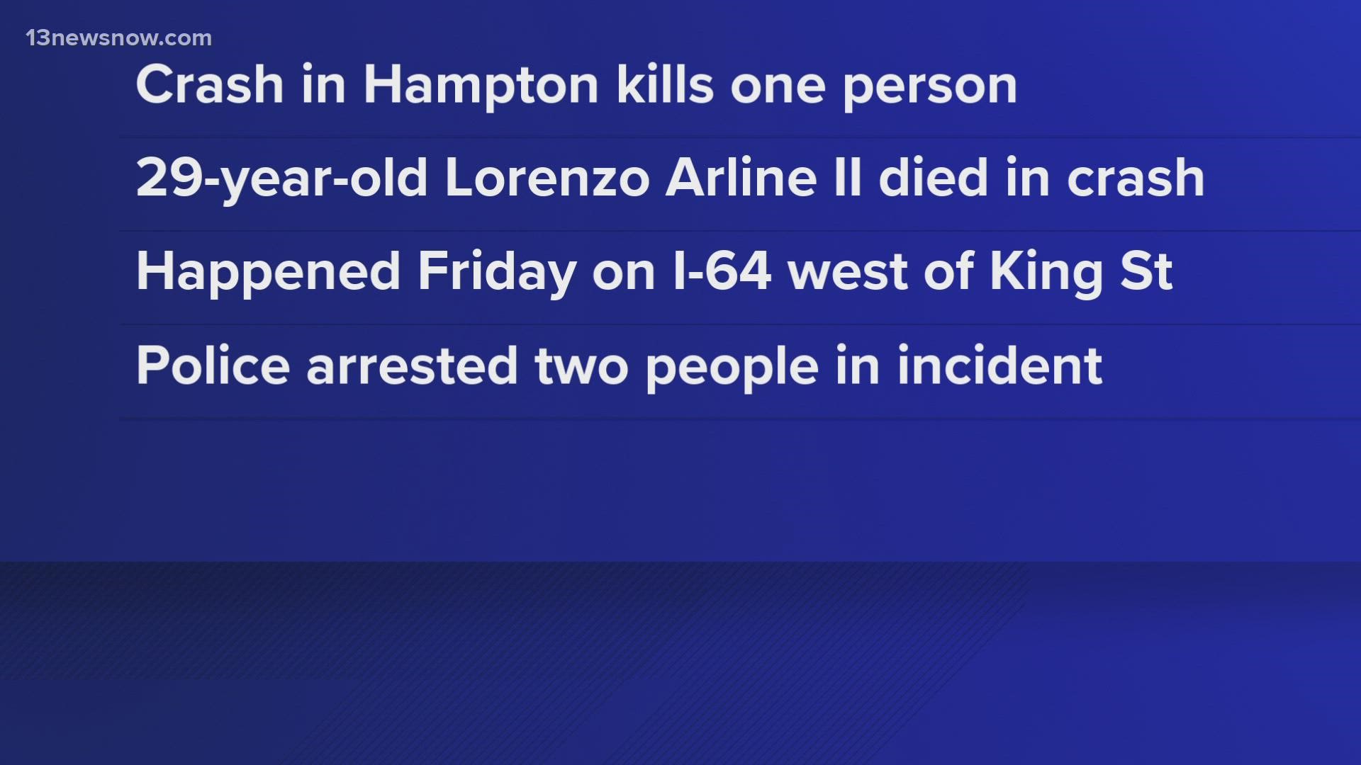 The Friday morning crash happened west of King Street. Two suspects are in jail without bond.