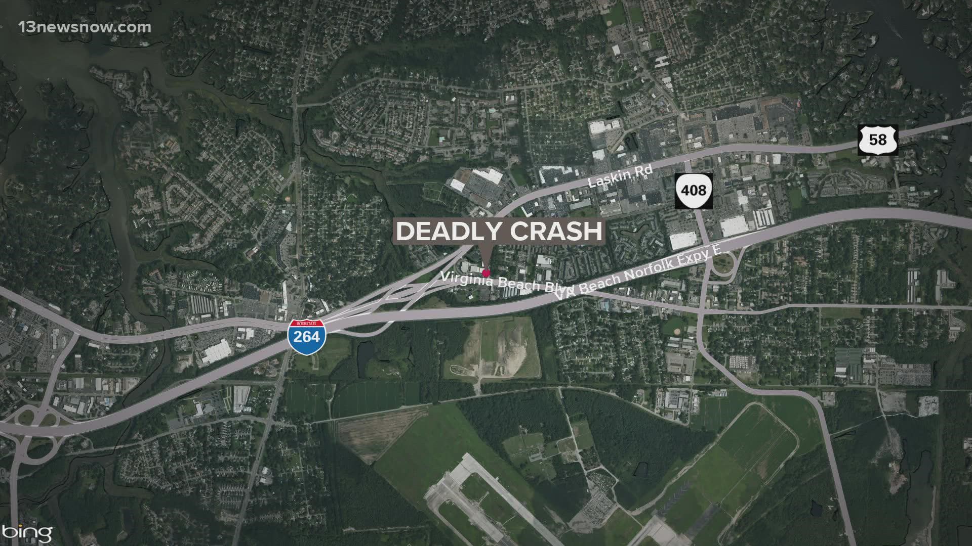 The crash occurred at the 2000 block of Virginia Beach Boulevard westbound.