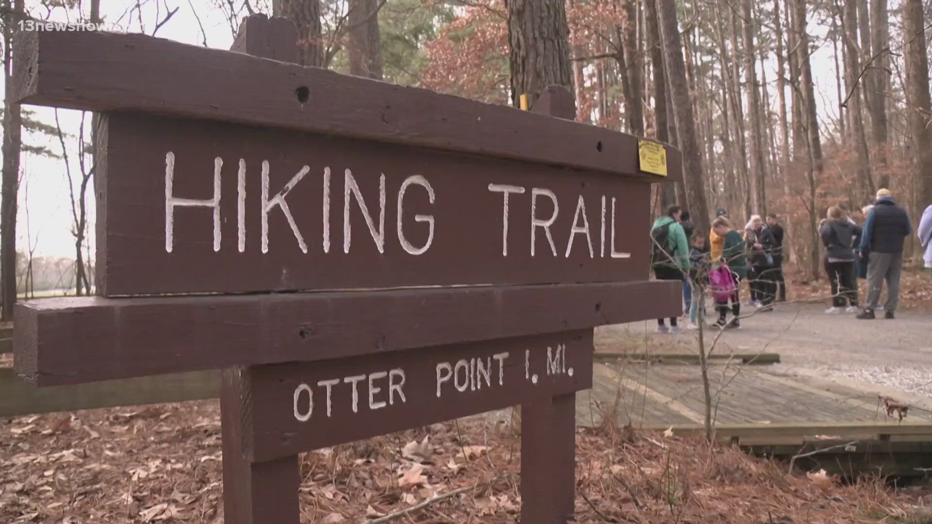 Kicking off the new year with a hike: dozens of people went out to Northwest River Park in Chesapeake.