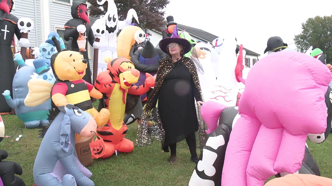Virginia Beach lawn boasts dozens of spooky inflatables | 13newsnow.com