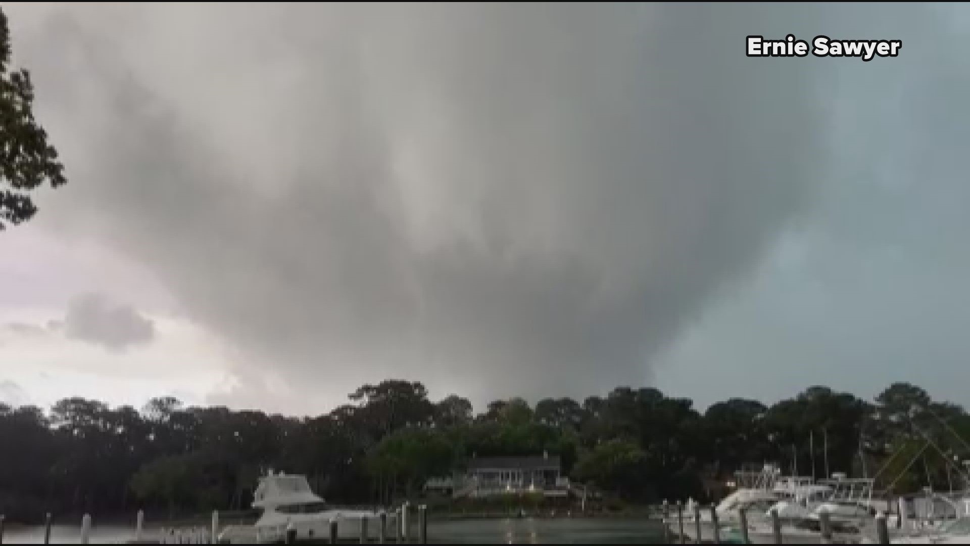Videos show the moment a tornado formed over the Great Neck area of Virginia Beach.