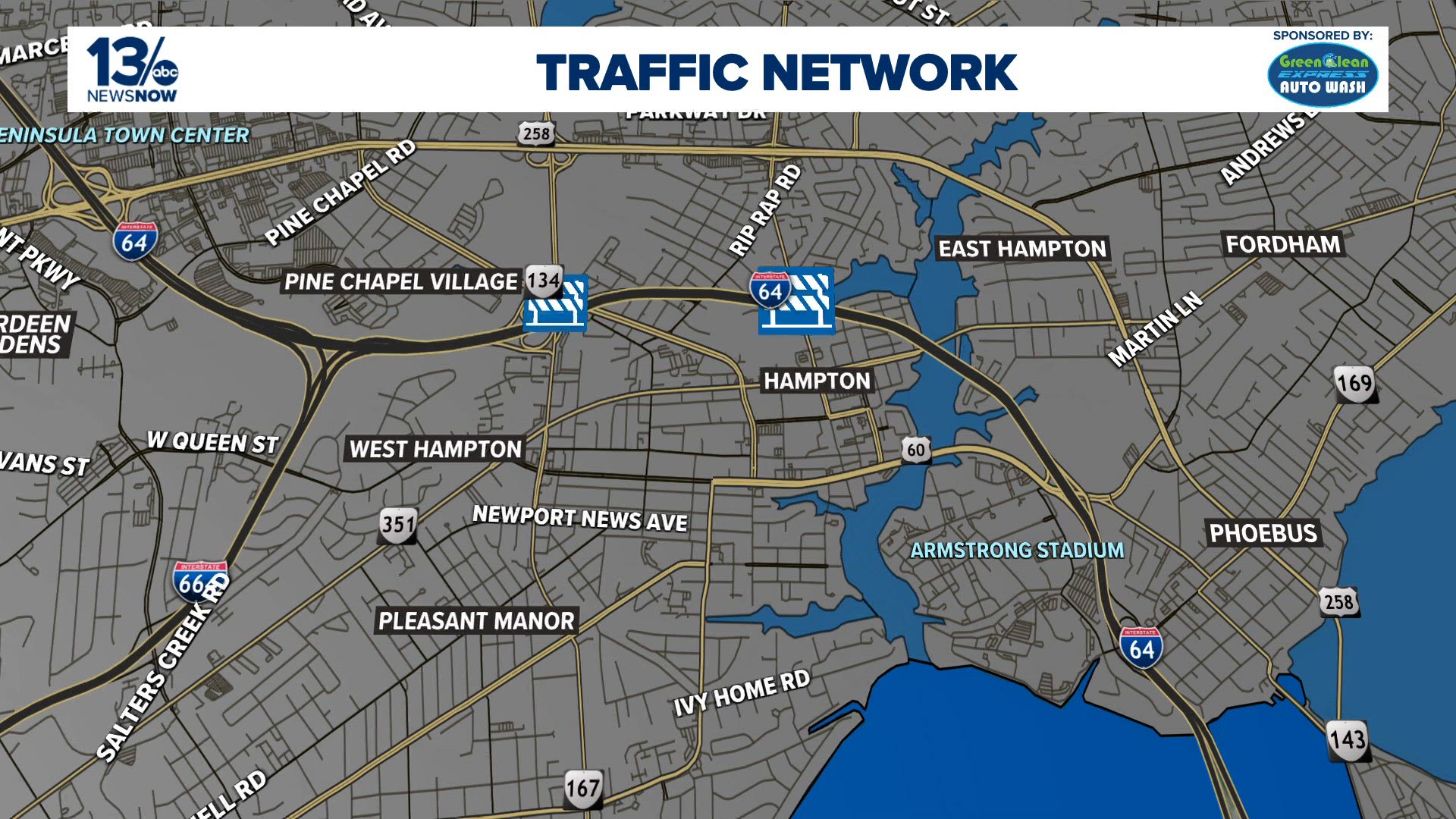 Overnight closures scheduled on I-64 in Hampton this week
