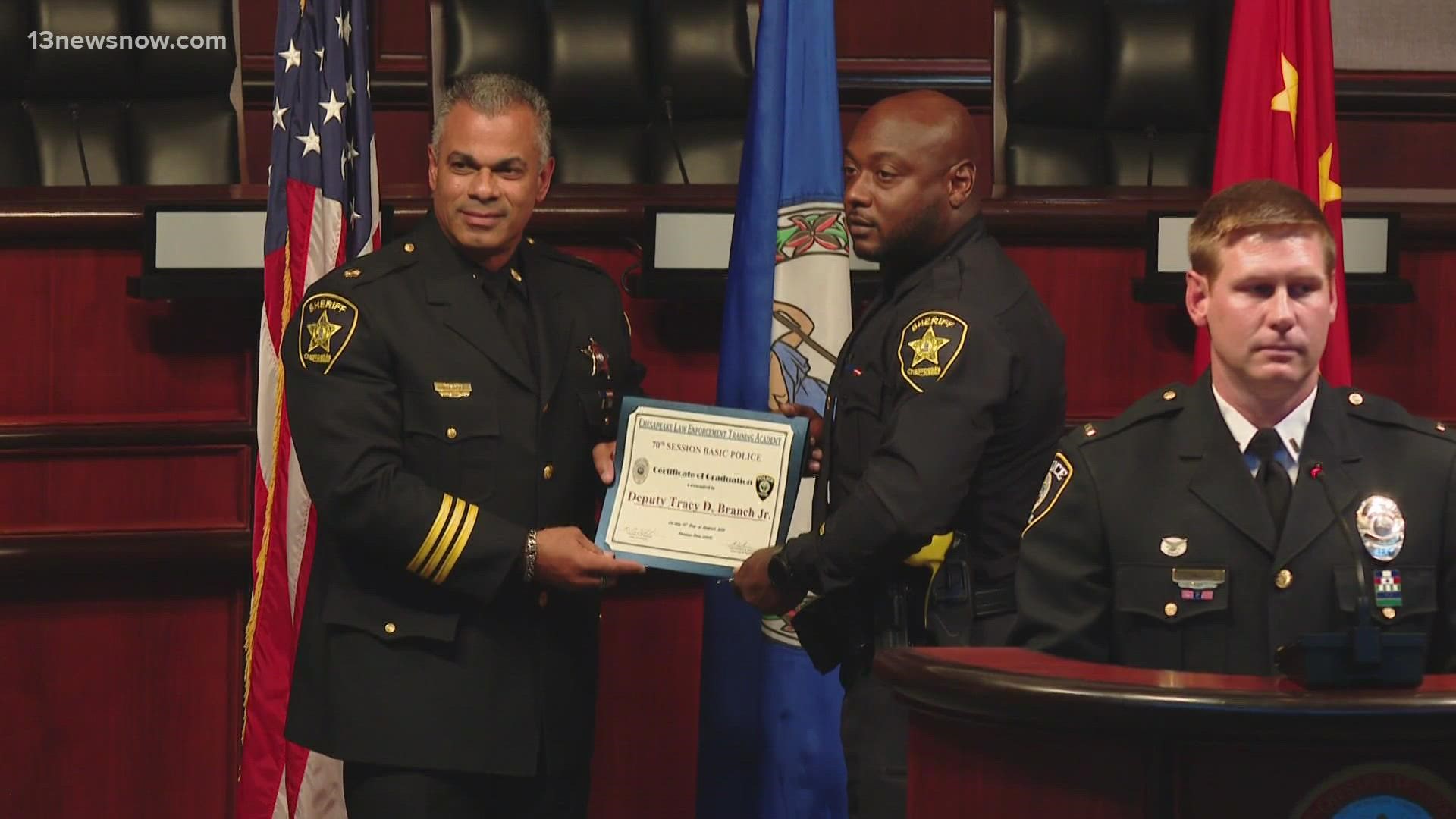 Eight trainees graduated in Chesapeake Thursday night, and are joining the force of Chesapeake police officers.