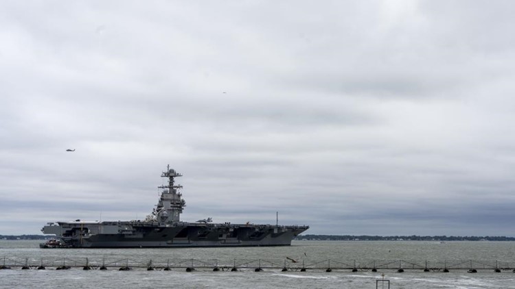 After numerous delays, Navy's USS Gerald R. Ford leaves on 1st deployment