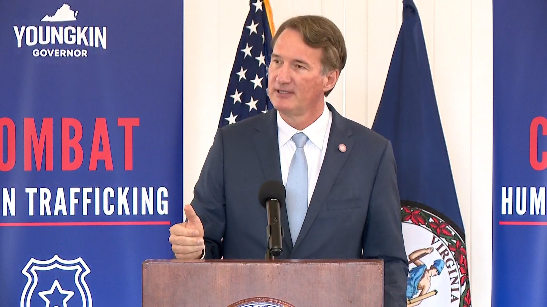 Virginia Governor Glenn Youngkin hosted an event to raise awareness about human trafficking as part of World Day Against Trafficking in Persons.