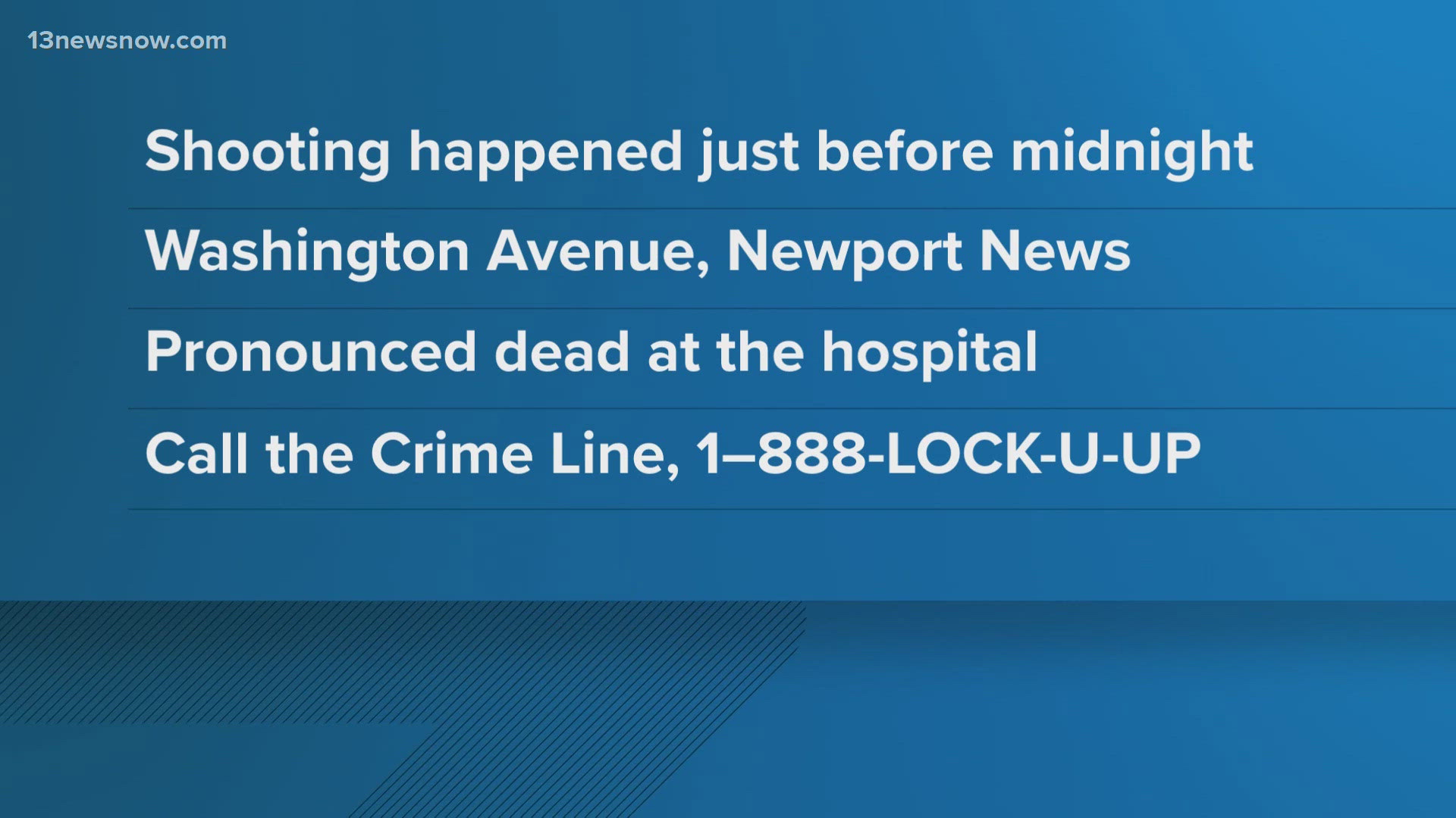 Man dead after overnight shooting on Washington Avenue in Newport News ...
