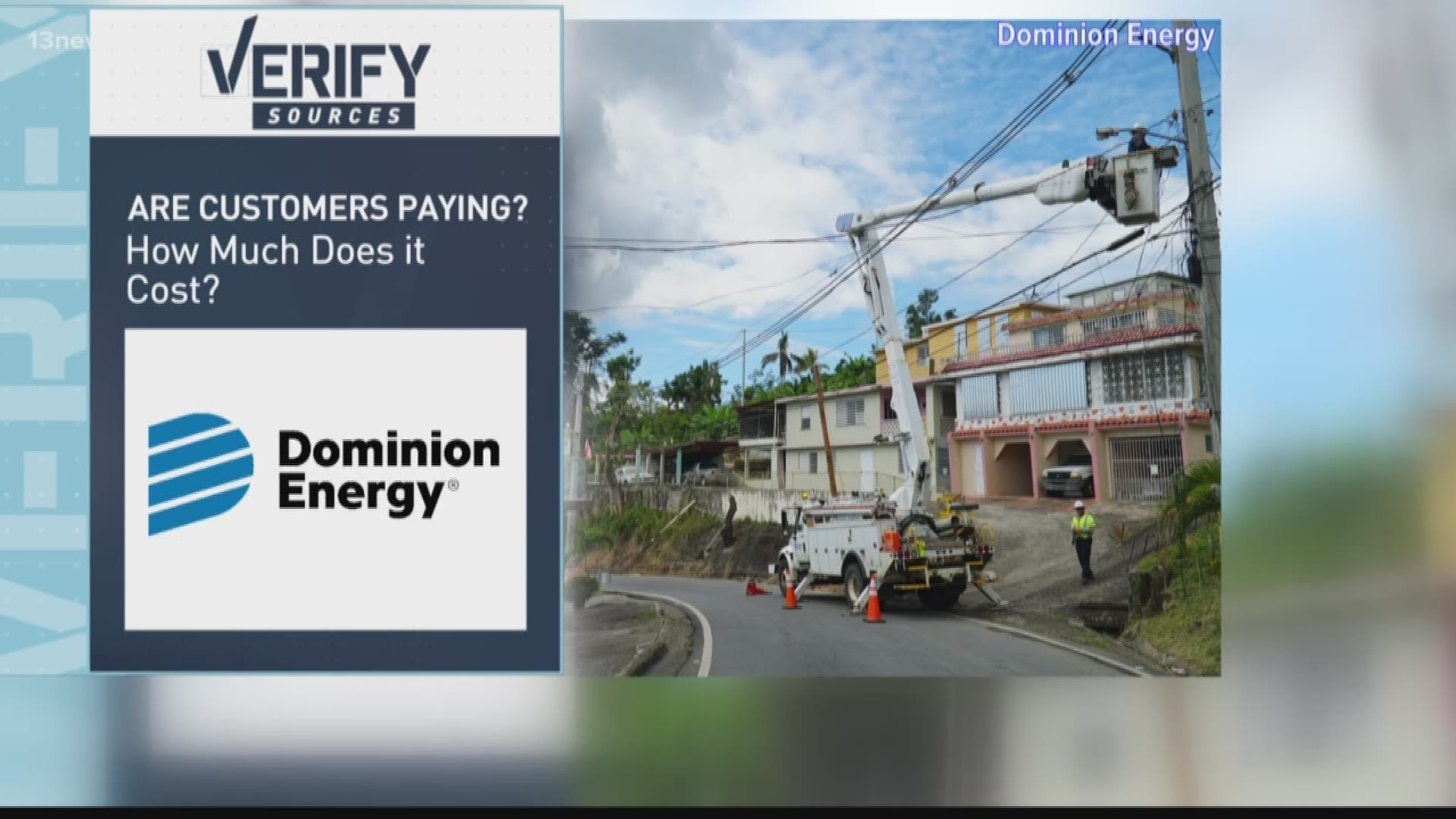 Who is footing the bill for Dominion Energy's hurricane relief efforts in Puerto Rico?