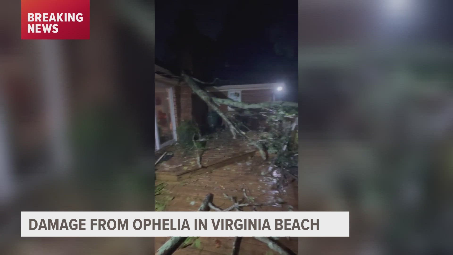 Ophelia brought heavy rain and strong winds to Virginia Beach Friday night.