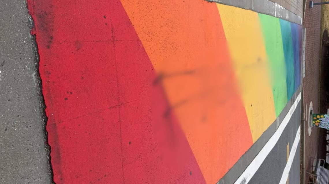 Hate graffiti under investigation at ViBe District crosswalk in Virginia Beach