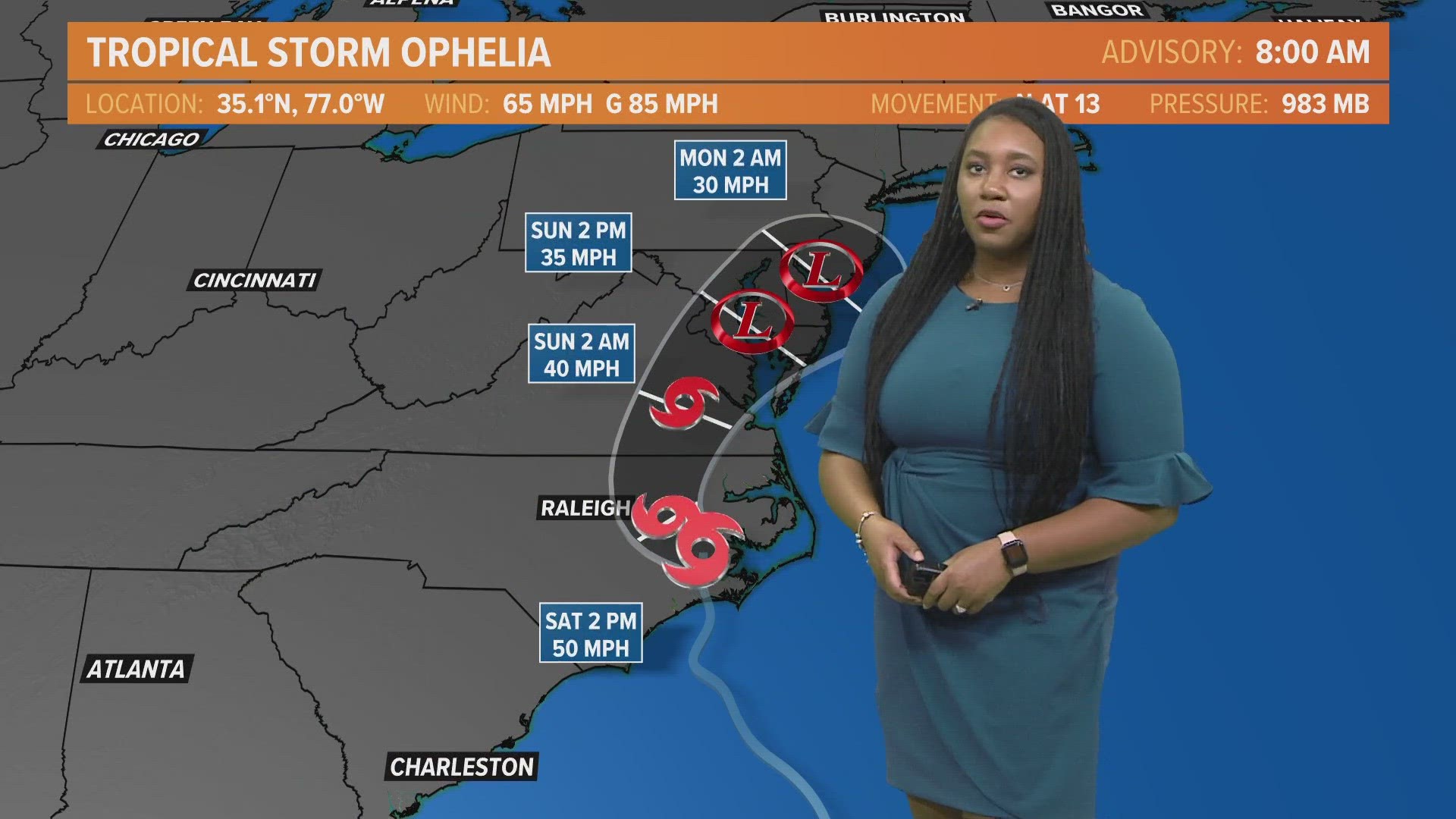 In The Tropics Tropical Storm Ophelia Moves Through Eastern North