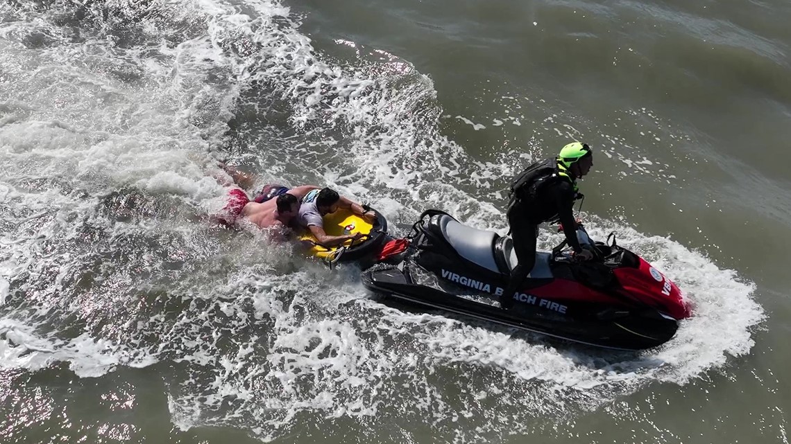 Two rescued from rough waters at the Virginia Beach Oceanfront ...
