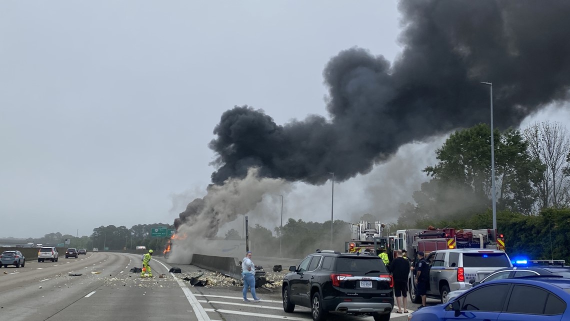 I-64 Eastbound lanes closed while crews contain tractor-trailer crash fire - Vimarsana News