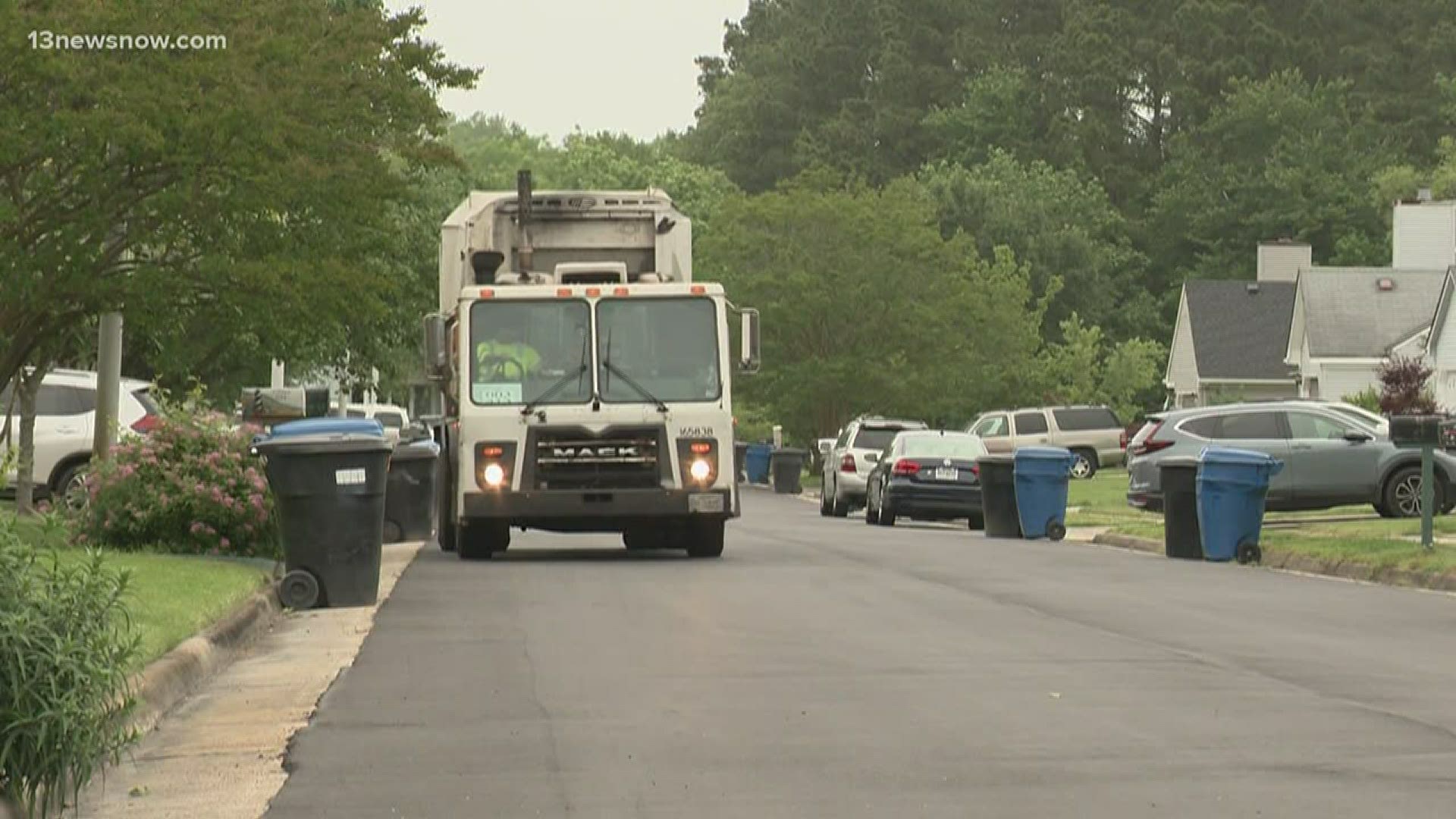 13News Now Ali Weatherton says garbage pickup around Virginia Beach is seeing an uptick with more people staying at home during the pandemic.