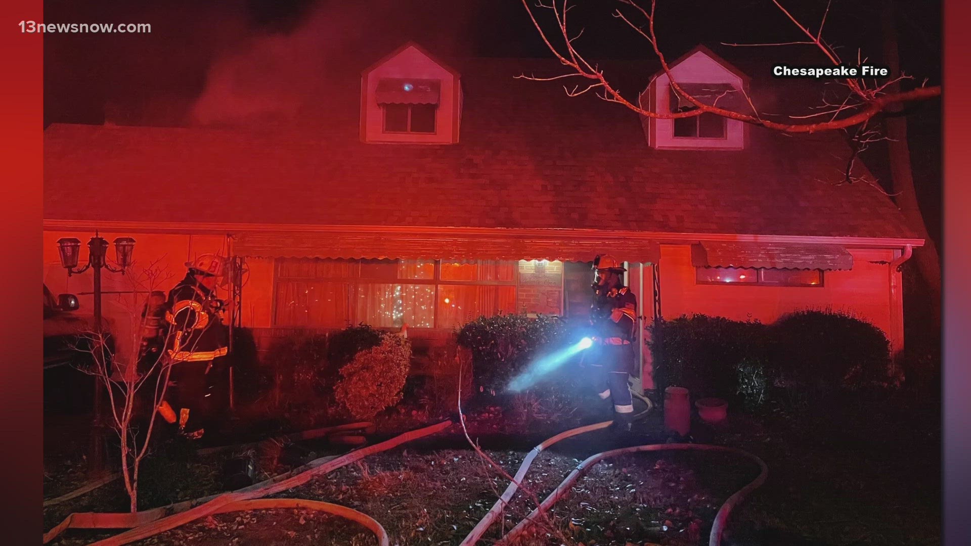 A house fire on Ardmore Circle in Chesapeake leaves two people without a home. No one was injured in the fire but the house sustained serious damages.