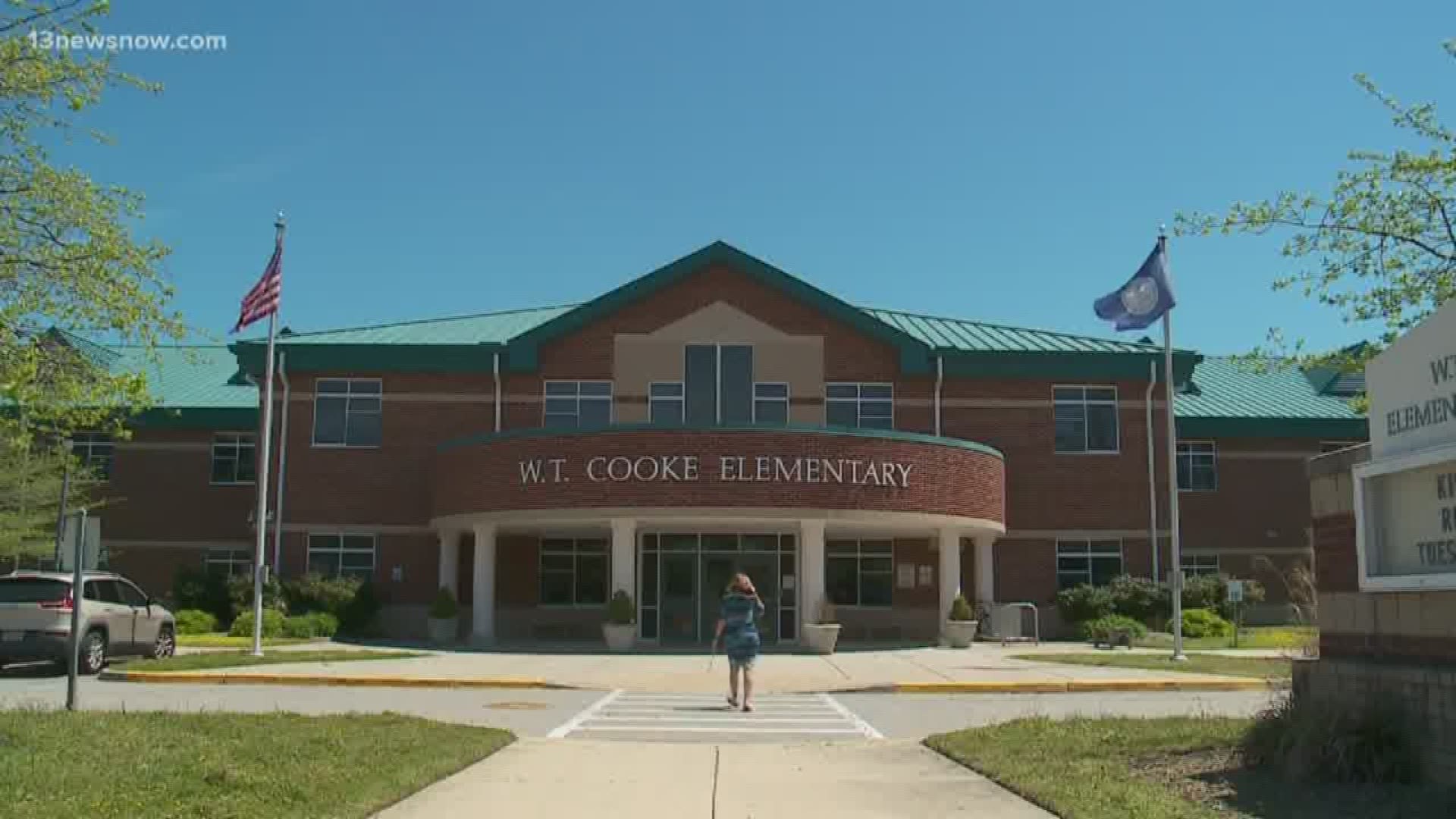 Parents and grandparents of children at W.T. Cooke Elementary and Virginia Beach Middle School are concerned about picking up their children as crowds flood the oceanfront for the Something in the Water Festival.