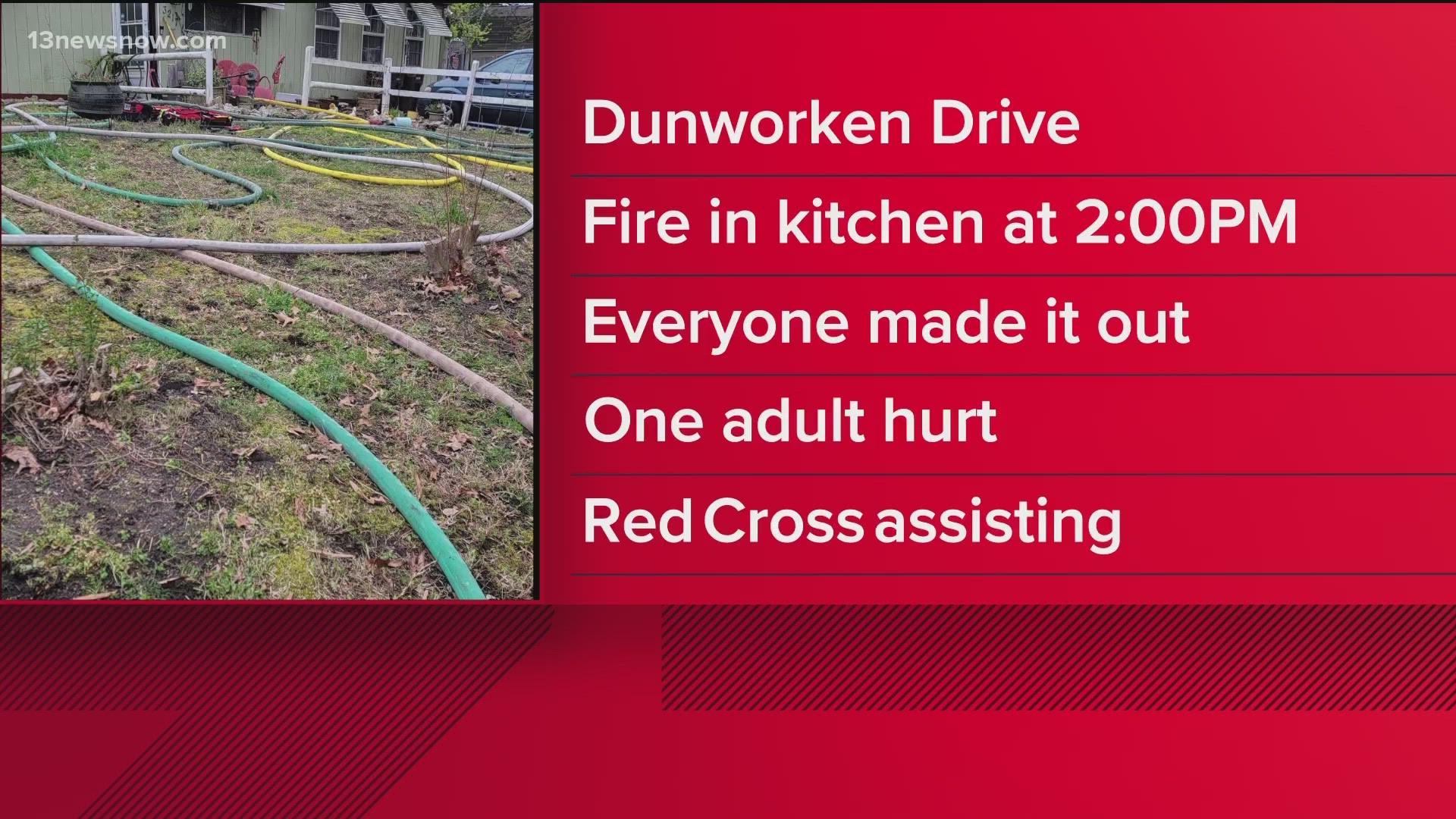 The fire department said someone inside the home, located in the 3200 block of Dunworken Drive, called that their kitchen was on fire.