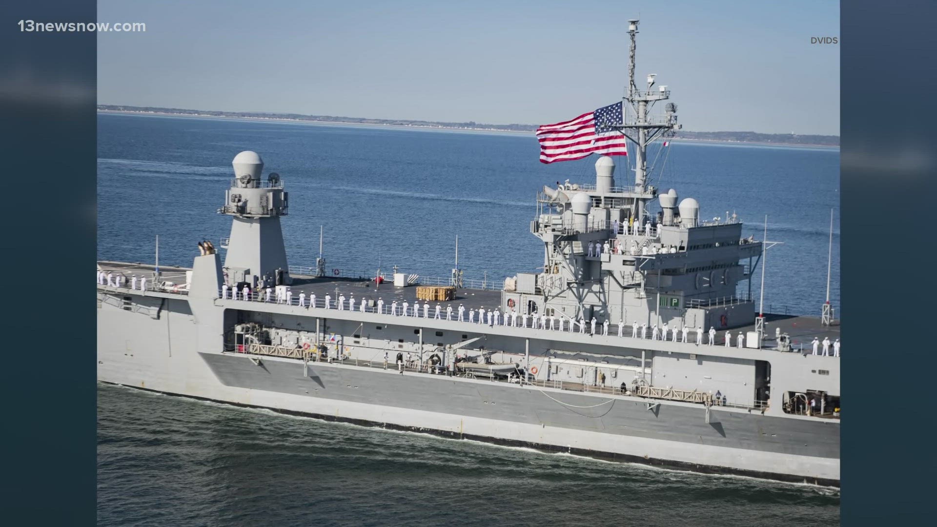 A U.S. command ship heading to the Eastern Mediterranean to support operations there. The Mount Whitney is the flagship of the US 6th fleet.