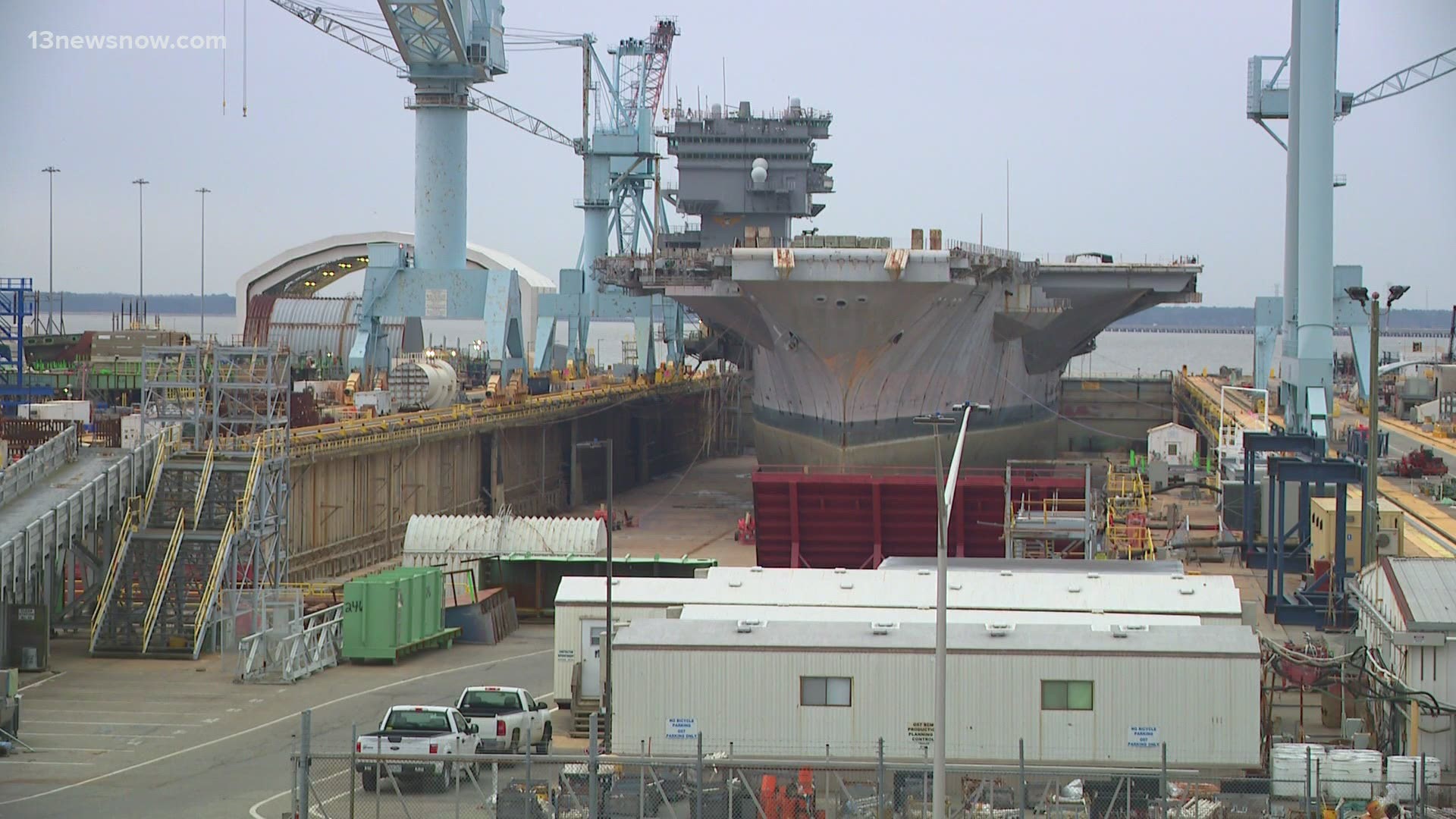 Newport News Shipbuilding lays off 300  workers demotes 100 managers