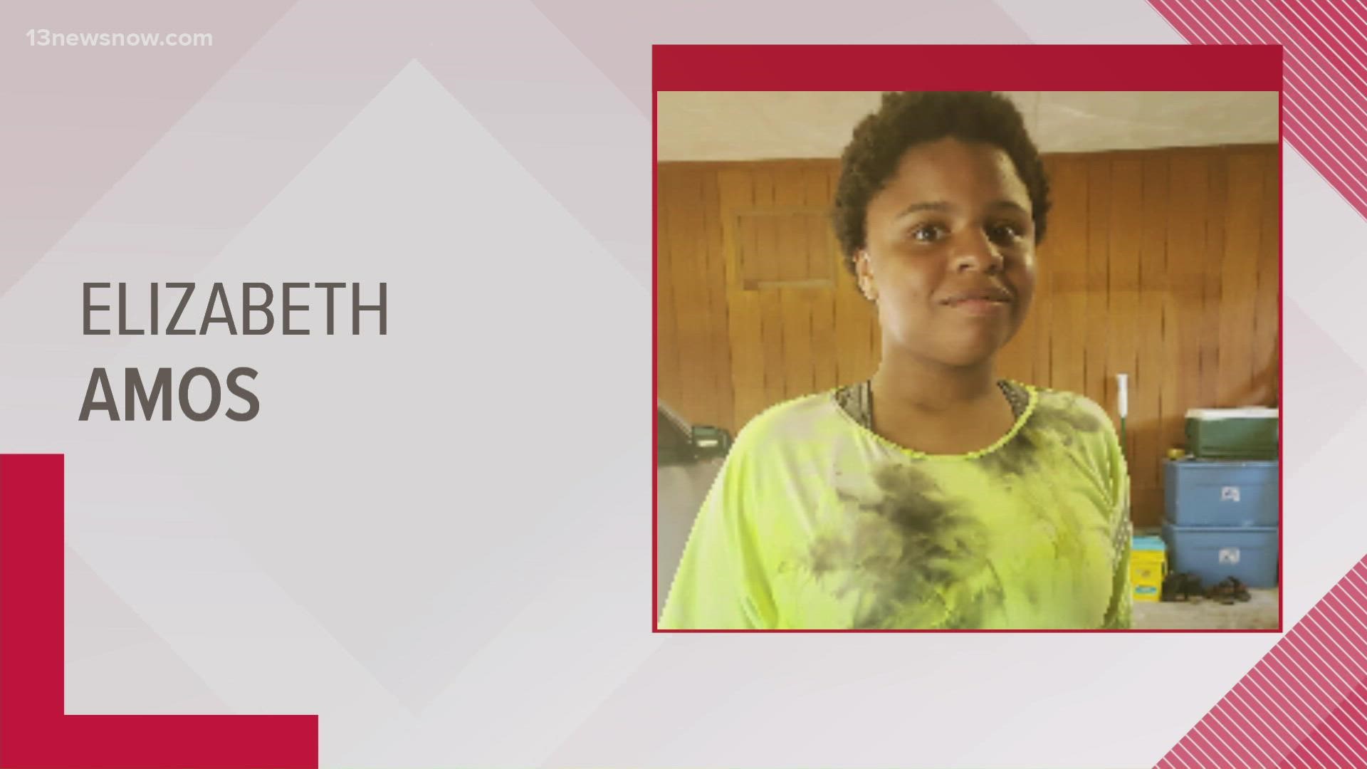 Elizabeth Amos hasn't been seen since Friday. If you see her, call police.