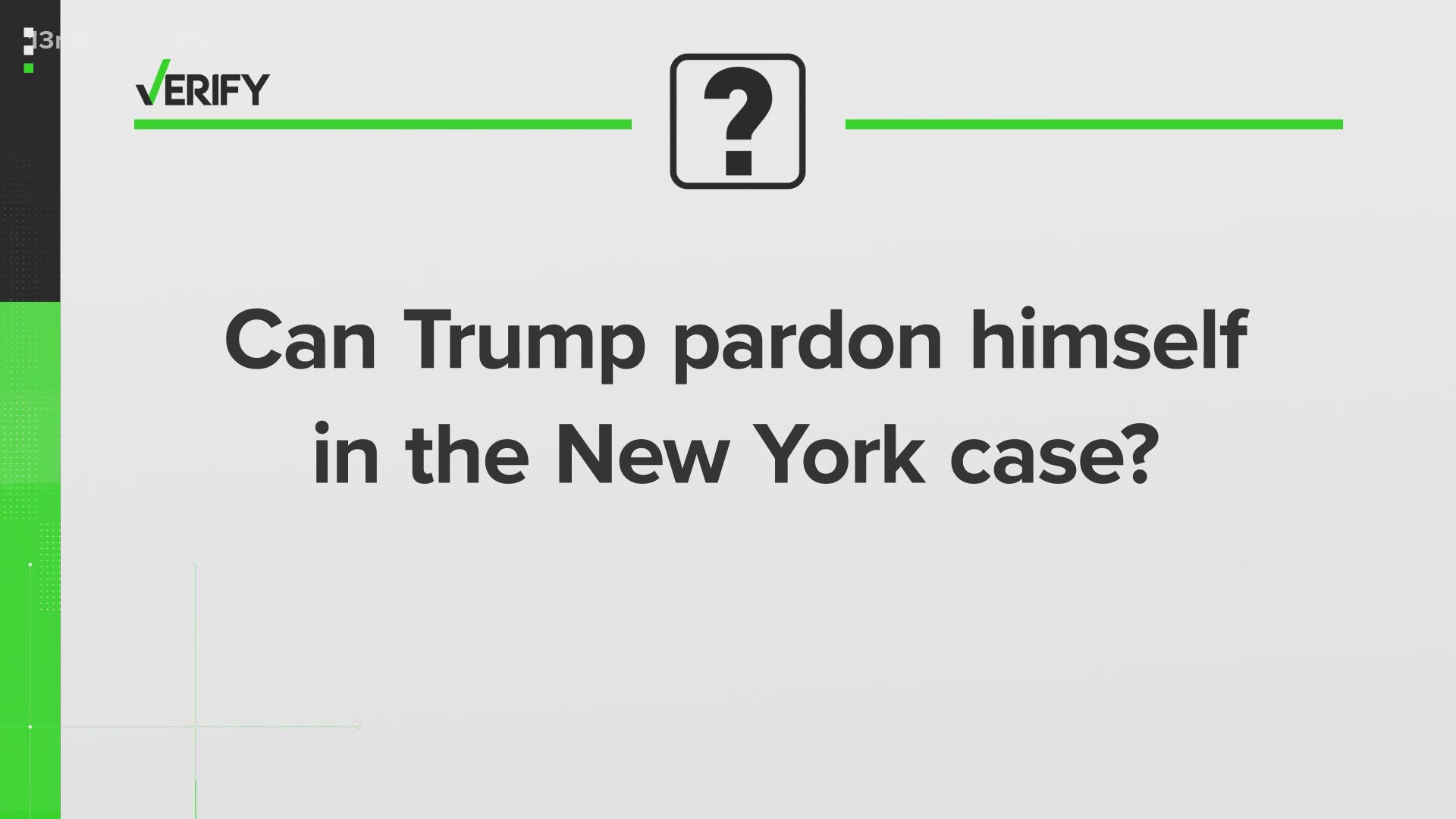 Once Trump is president, can he pardon himself from the New York indictments against him? Let's Verify.