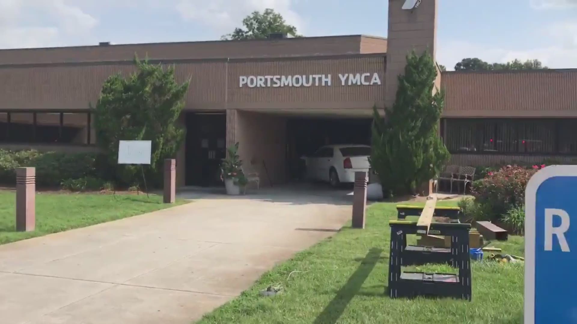 A car went into the lobby of the Portsmouth YMCA in Churchland on September 17, 2019. Several people were hurt.