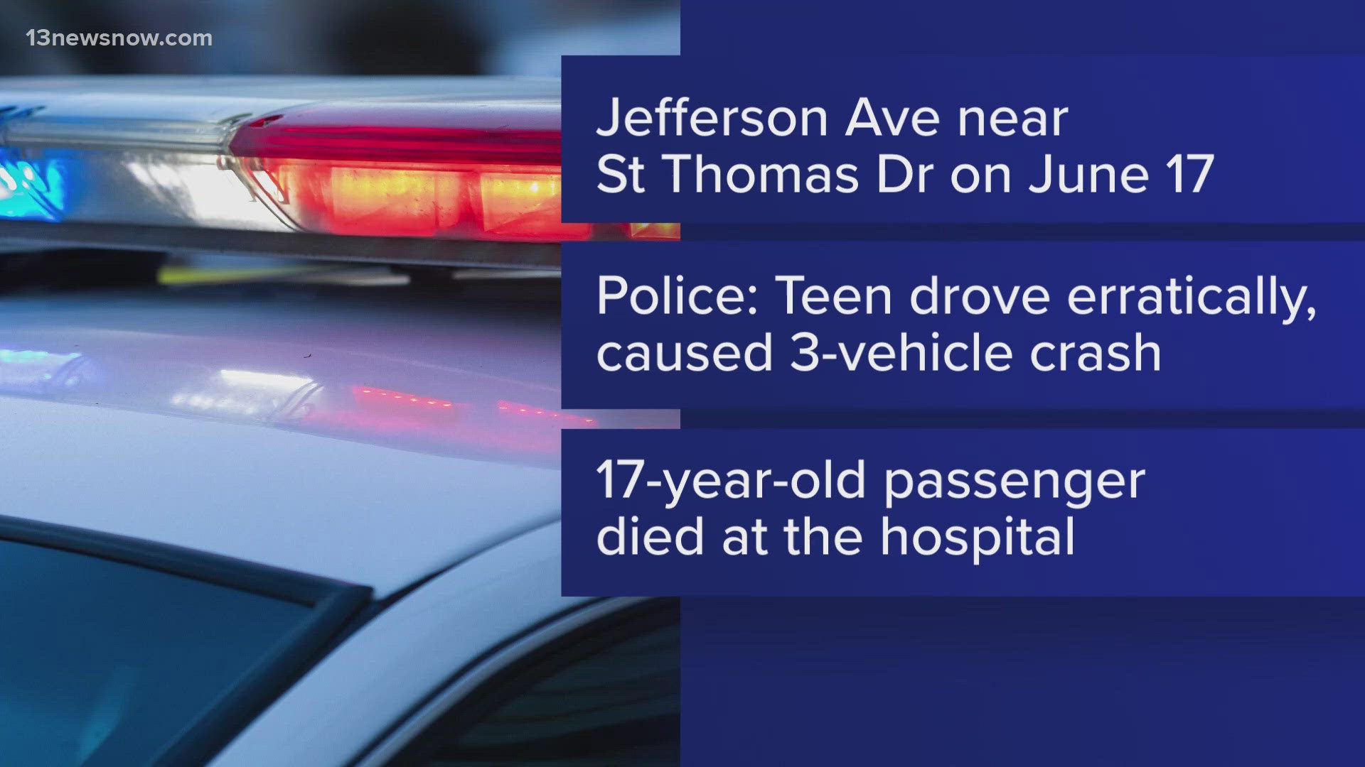 Teen passenger dies in Newport News crash; Driver charged with DUI ...