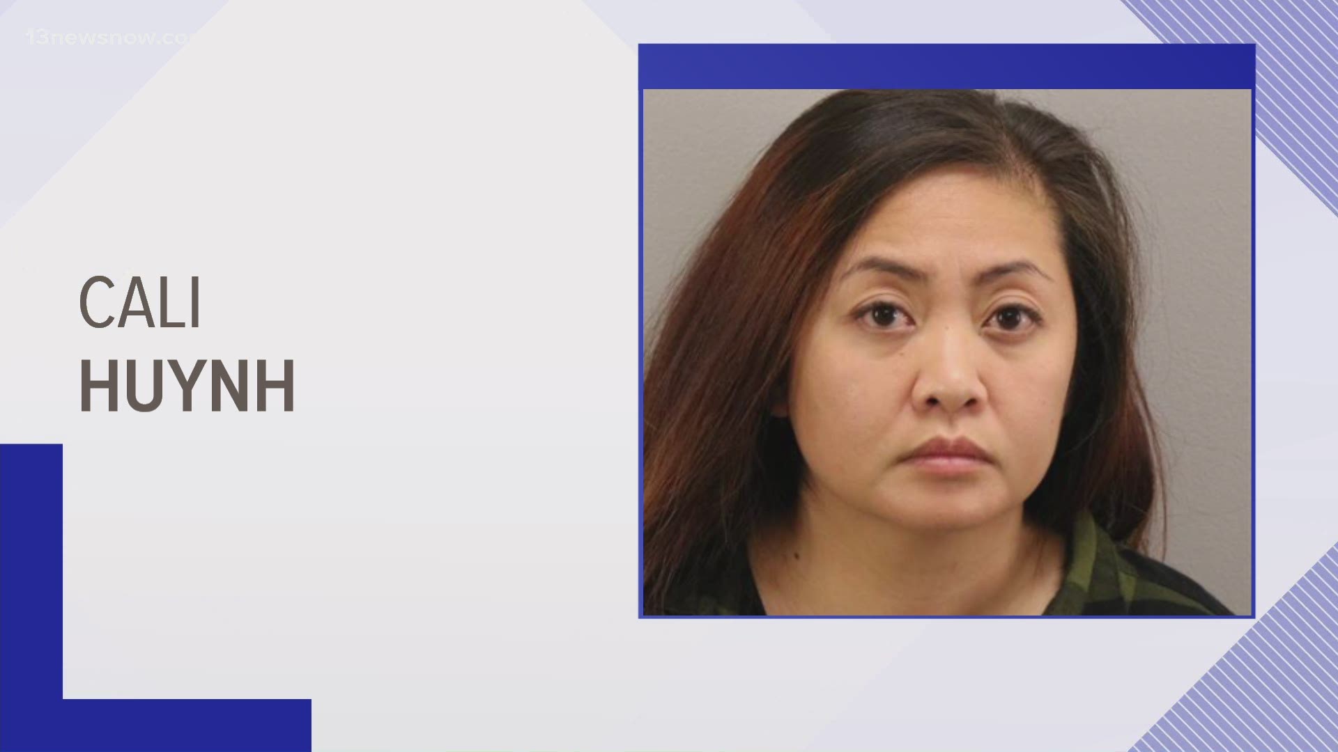 Cali Huynh is charged with involuntary manslaughter. She was driving her Jeep when it hit a Yamaha motorcycle. The rider of the motorcycle died.