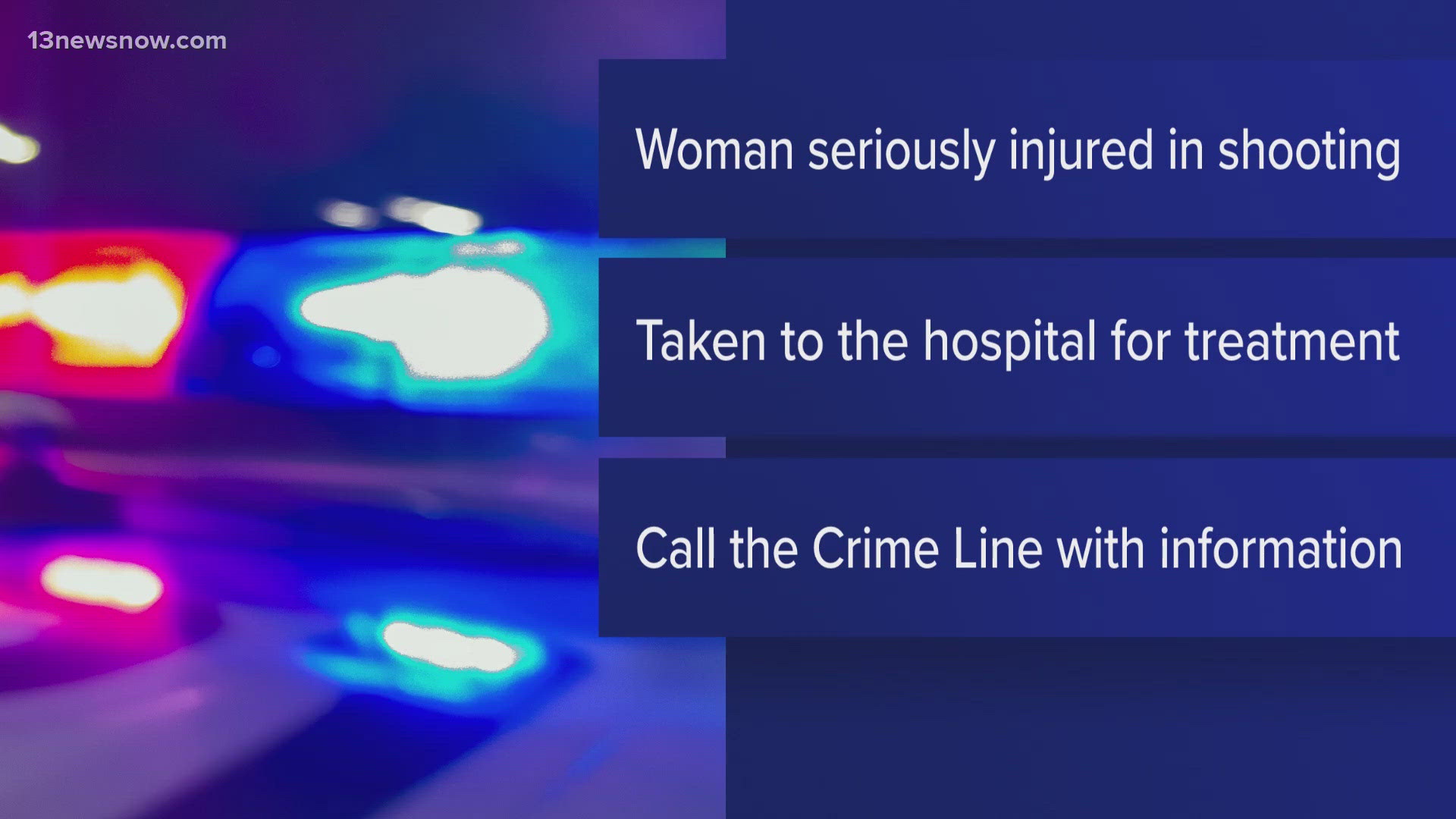 Woman seriously injured in Suffolk shooting | 13newsnow.com