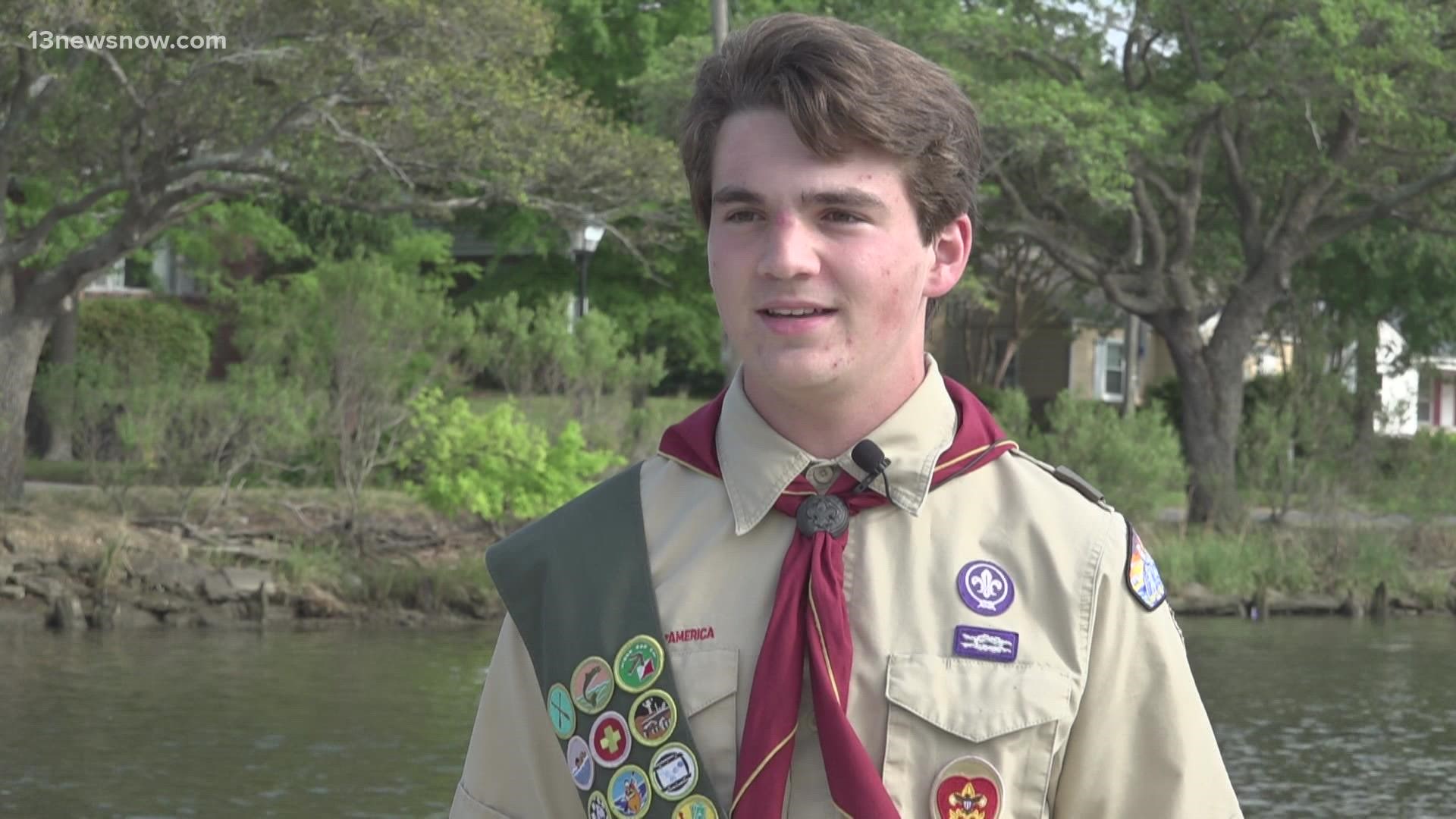 A 15-year-old Norview High School sophomore used his Eagle Scout final project to give the Highland Park Veterans Kayak Launch at Knitting Mill Creek an upgrade.