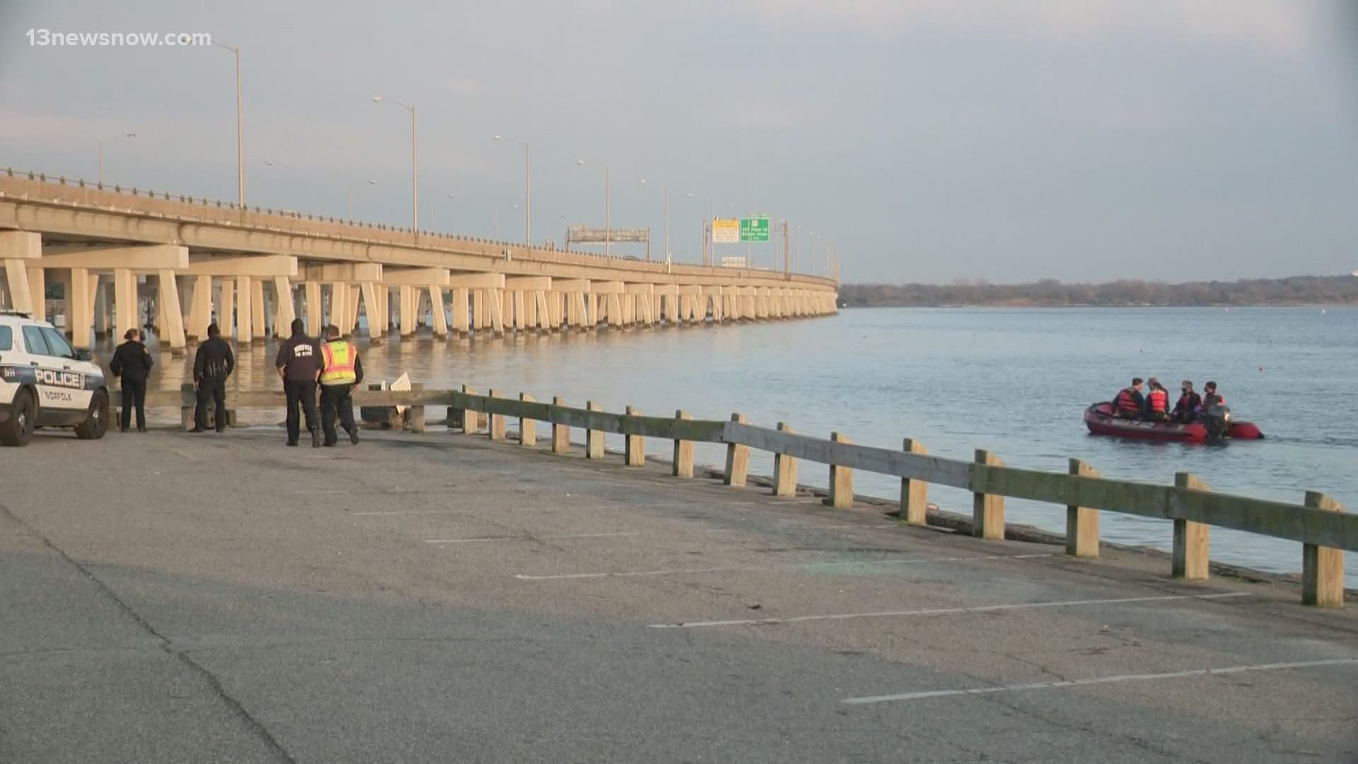 Police are investigating after a woman's body was found in the water on Willoughby Spit in Norfolk, they said it is being handled as an undetermined death.