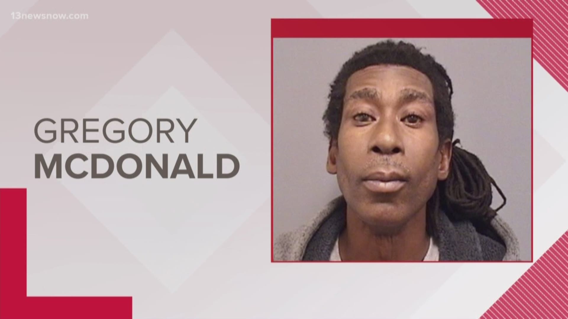 Gregory McDonald faces second-degree murder charges after allegedly stabbing someone to death on Bluestone Avenue in Norfolk.