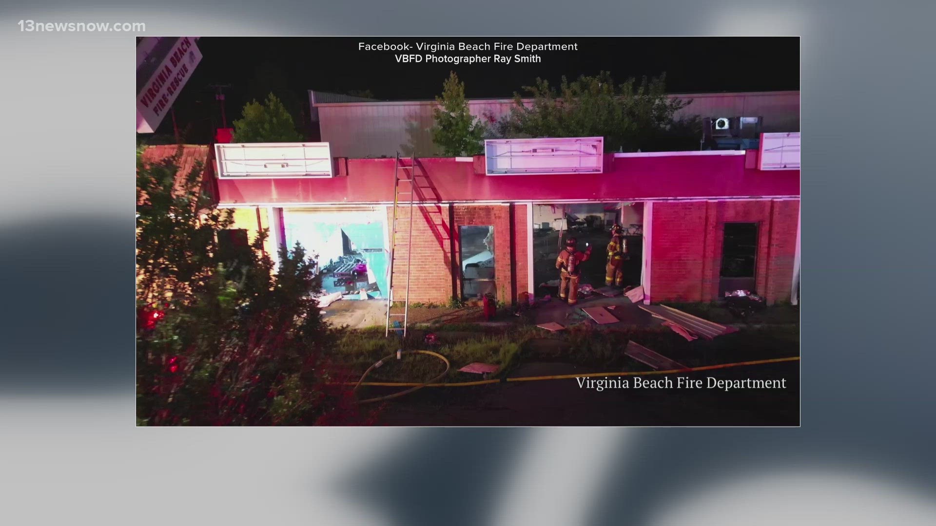 Firefighters in Virginia Beach took on an early-morning blaze at a vacant commercial business building.