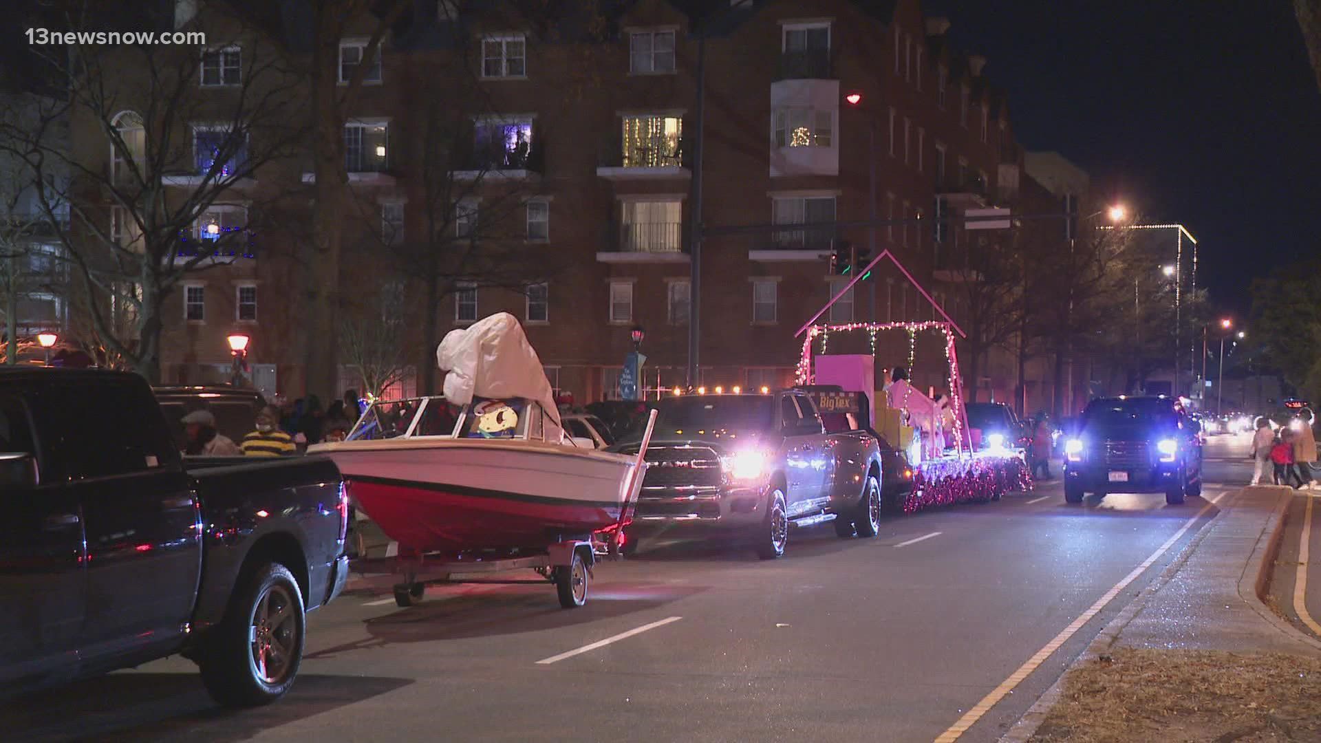 While the parade was canceled, hundreds of residents still gathered for a toy drive on High Street.