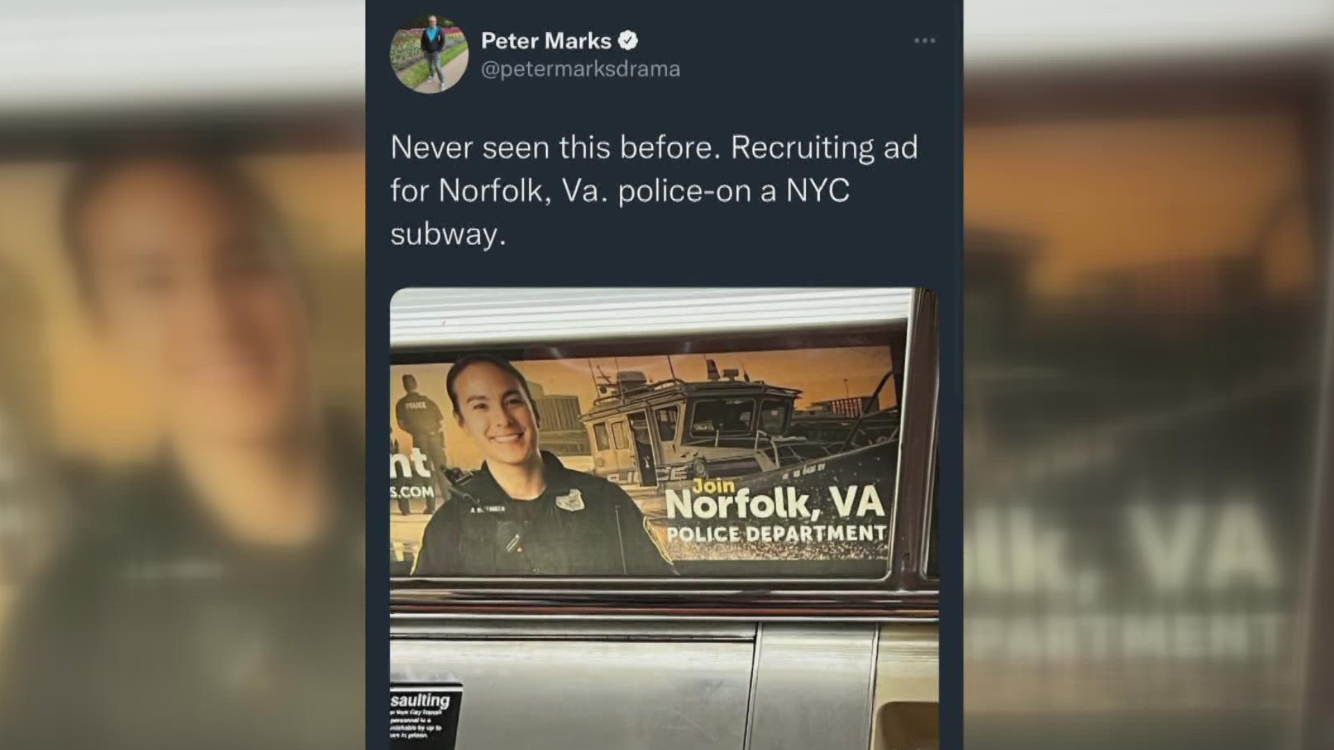 The department has been recruiting in the area for years, but recently shifted to putting direct advertisements in places like the city's transit system.