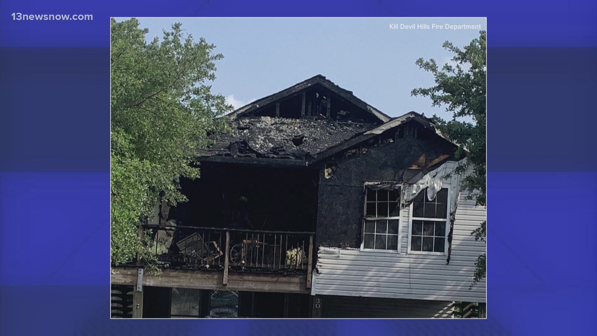 Everyone inside the home got out safely, but one firefighter was hurt and had to be taken to Outer Banks Hospital for treatment.