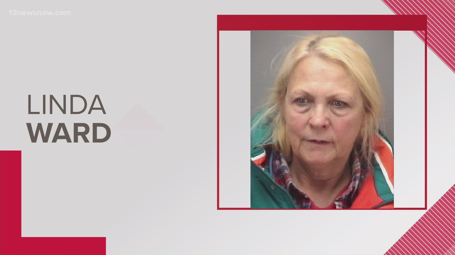Officers said Linda Ward, 73, last was seen talking to a man on a street corner in Downtown Suffolk.