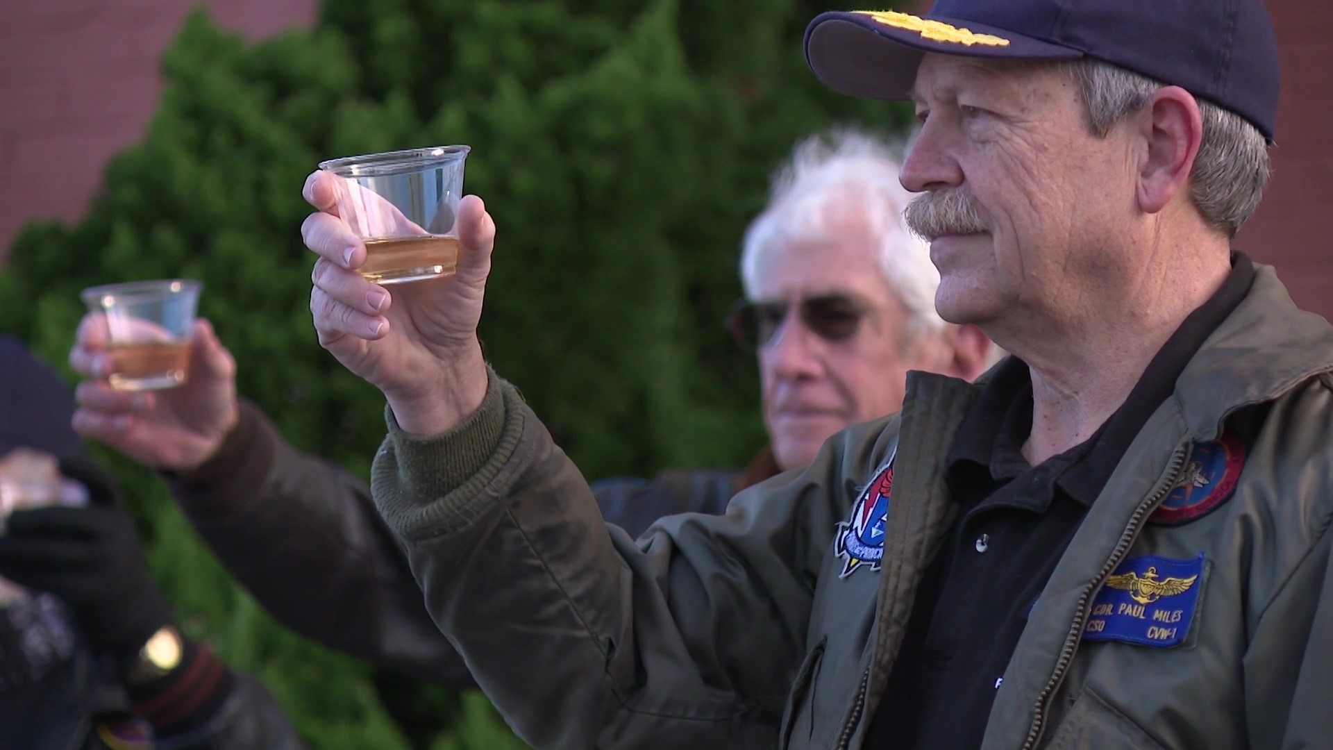 To celebrate, the F-14 Tomcat Monument Association on Monday held a champagne toast to pay tribute to the iconic aircraft and its first pilots.