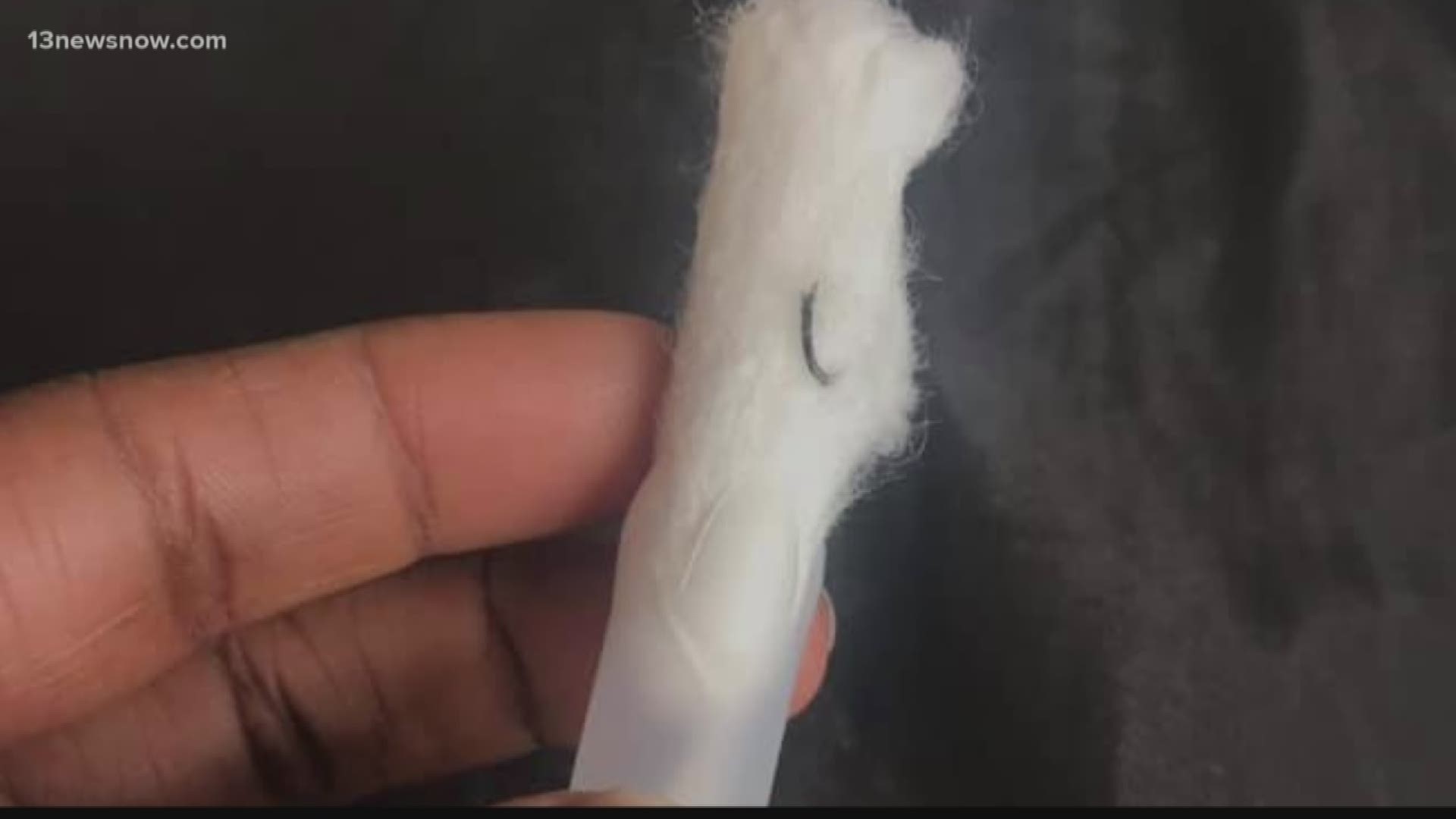 A Virginia Beach woman found a hook inside her tampon.