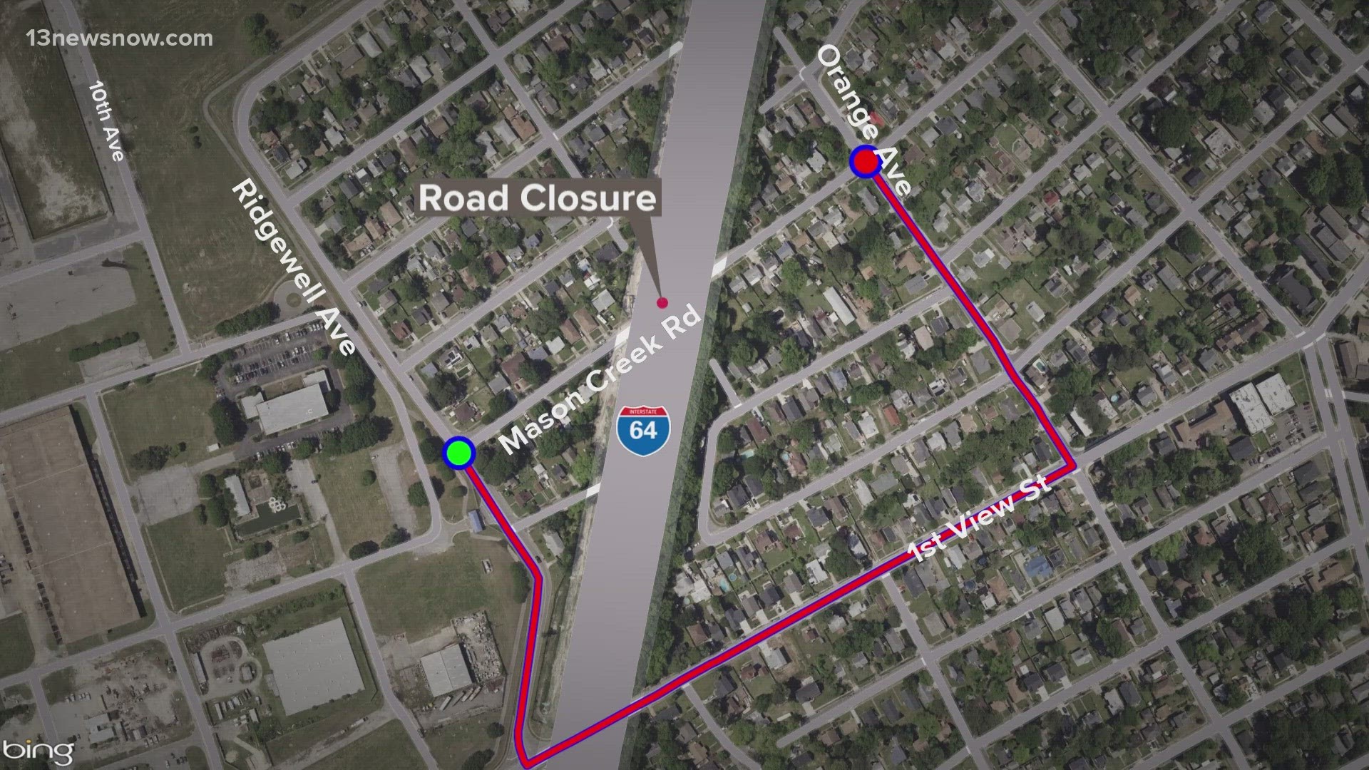 Mason Creek Road closed for months due to HRBT Expansion Project