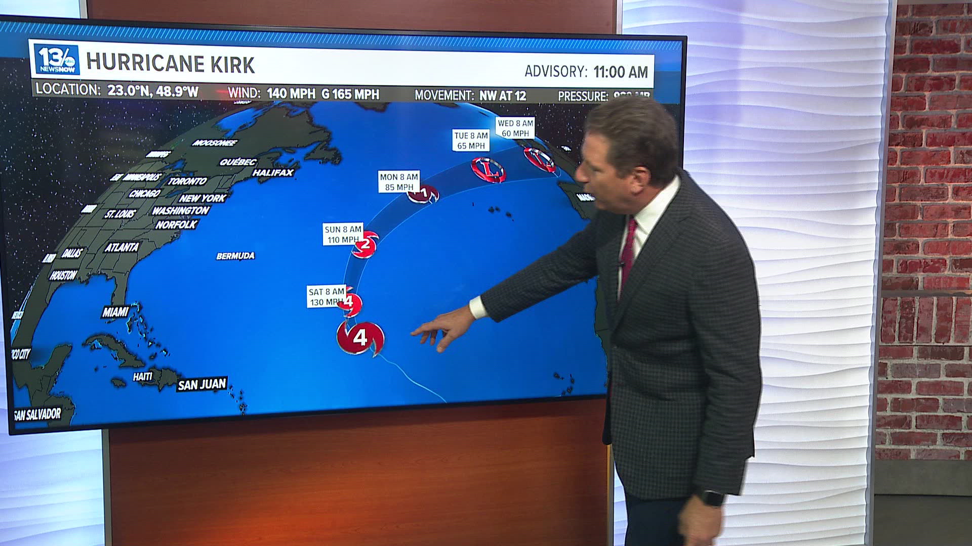 Hurricane Kirk is a very powerful storm spinning in the central Atlantic.