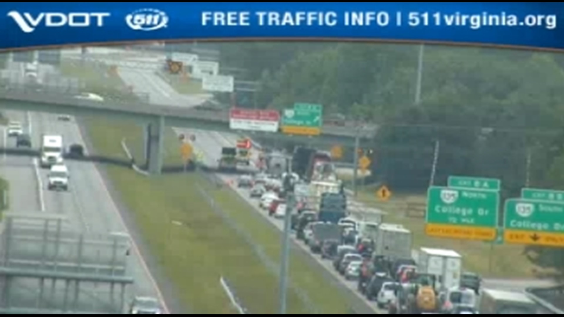 I664 shut down just before the MonitorMerrimac BridgeTunnel