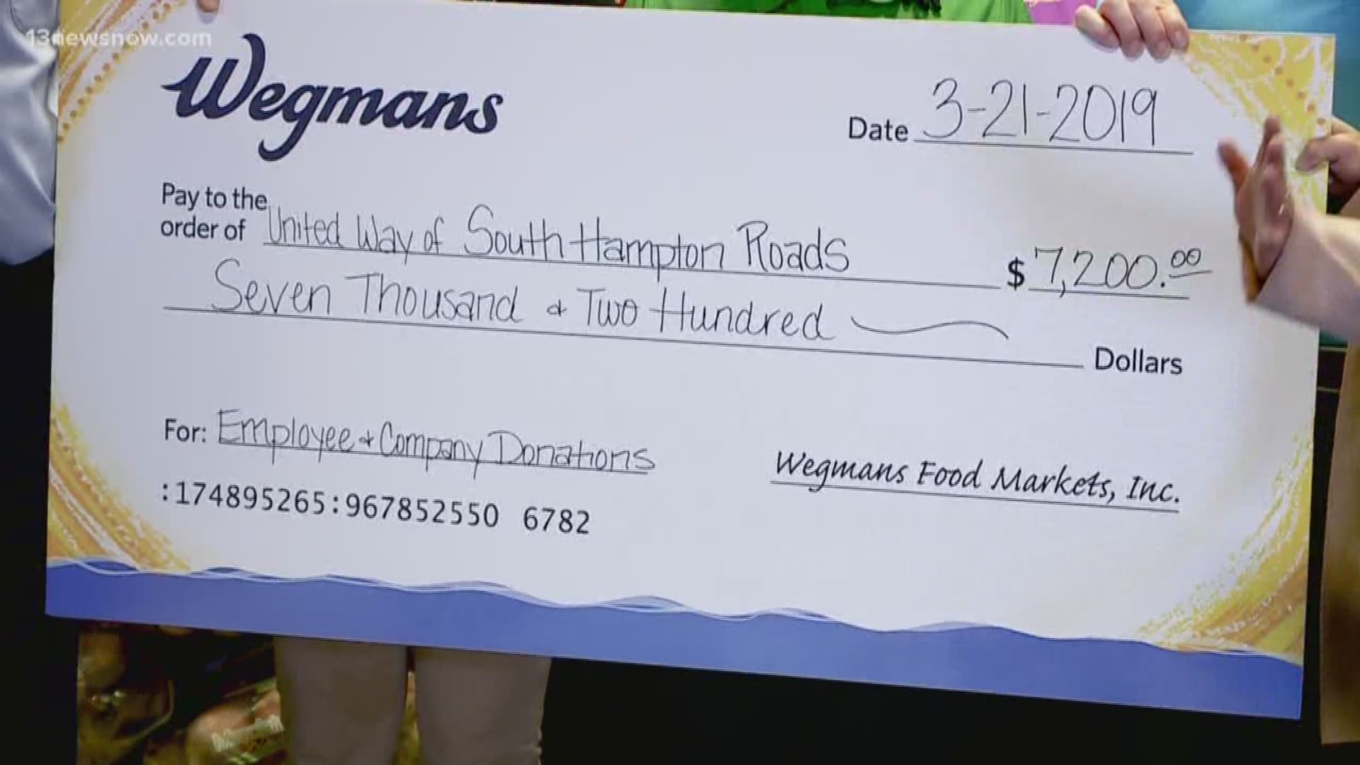 Before the new grocery store even opened, Wegmans donated food and money to local food banks.