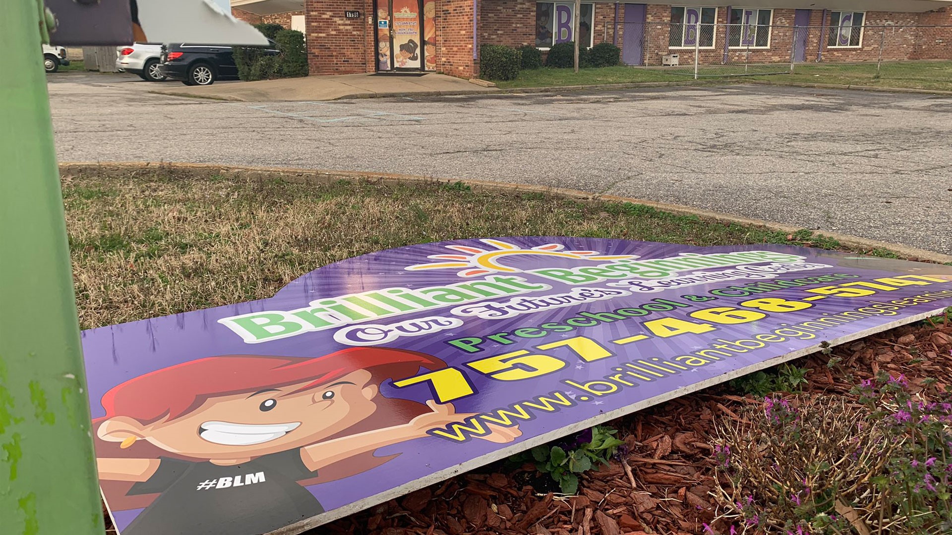 A Virginia Beach daycare owner says someone is vandalizing their property and she thinks it has something to do with a new message on her sign.