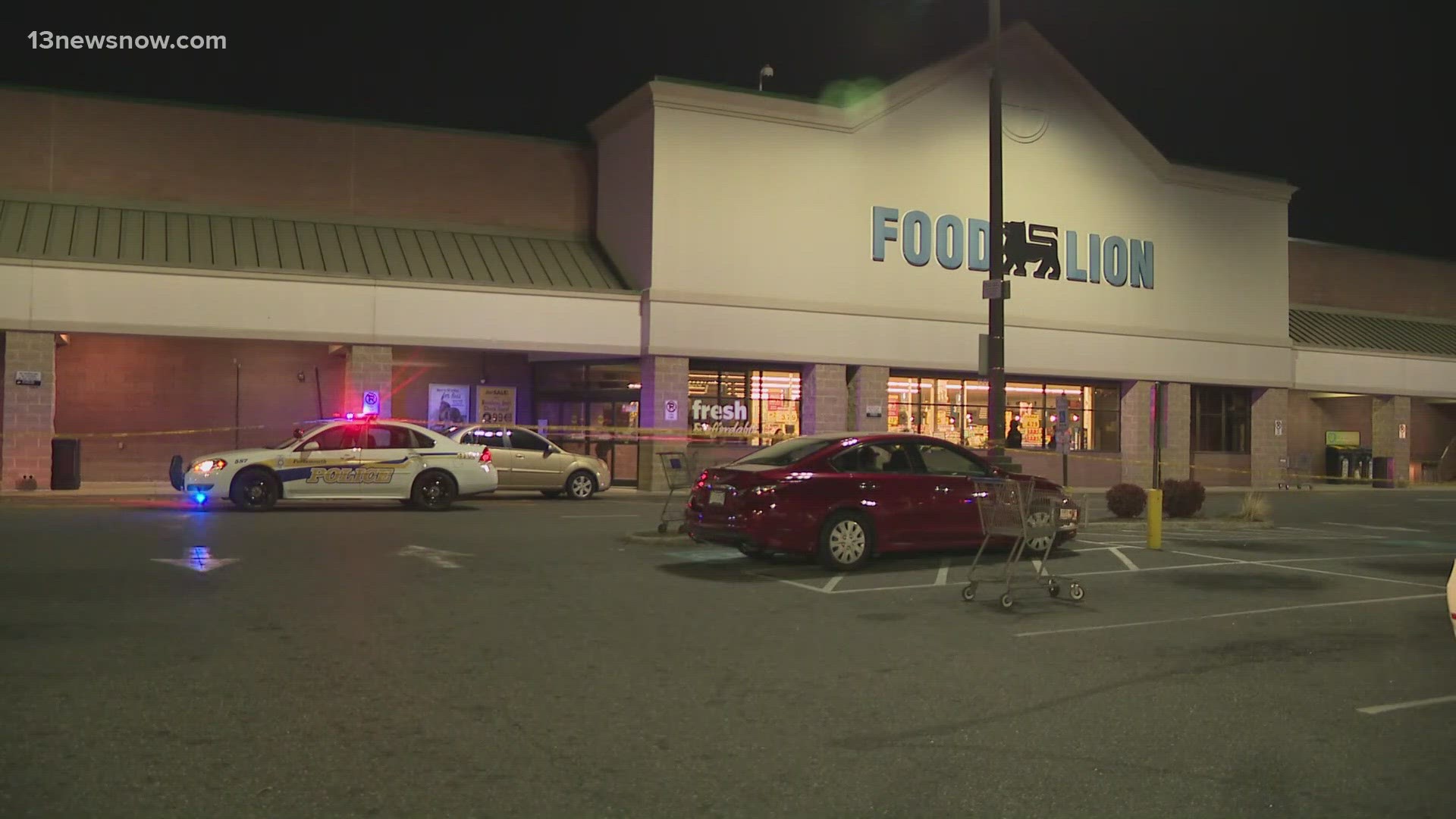 The incident happened at the grocery store on London Boulevard, according to the Portsmouth Police Department.