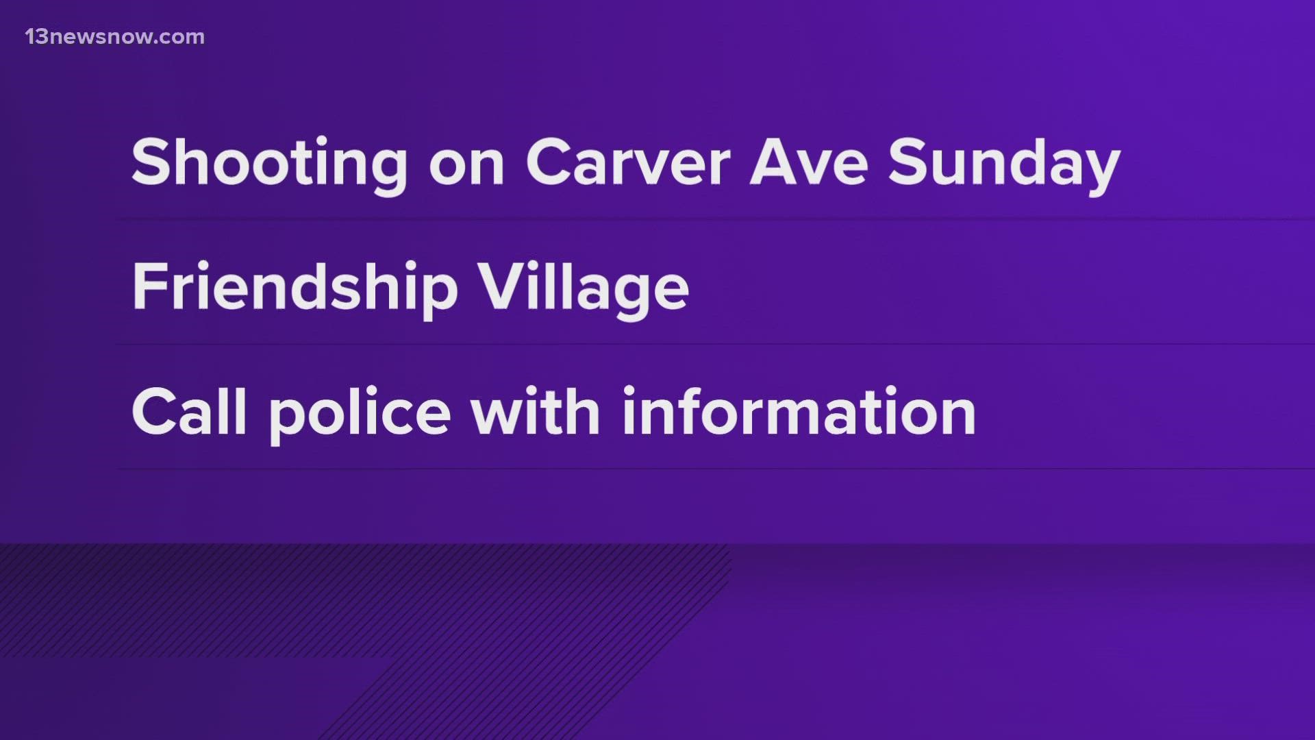 The shooting happened in the 1200 block of Carver Avenue, which is in an area between NAS Oceana and the Oceanfront.