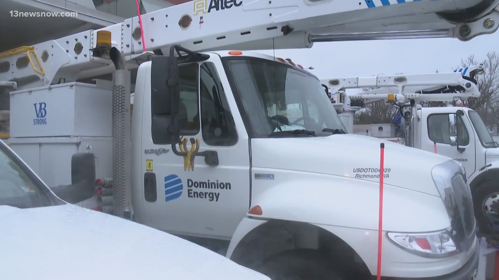 Dominion Energy is preparing for power outages across our region, with some trucks already headed out of the Norfolk office.