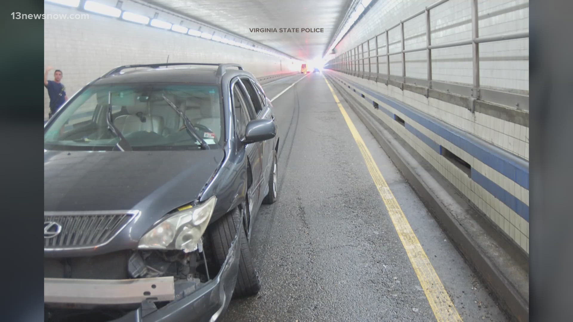 Police say 22-year-old Trinity Downs was taken to a hospital with life threatening injuries after she lost control of her car in the HRBT and hit the jersey wall.