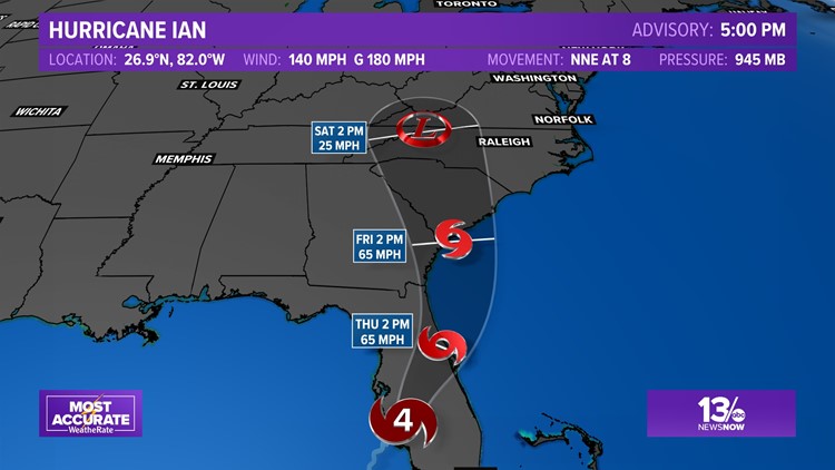 Hurricane Ian's path: After Florida, heavy rain, tidal flooding headed to Hampton Roads