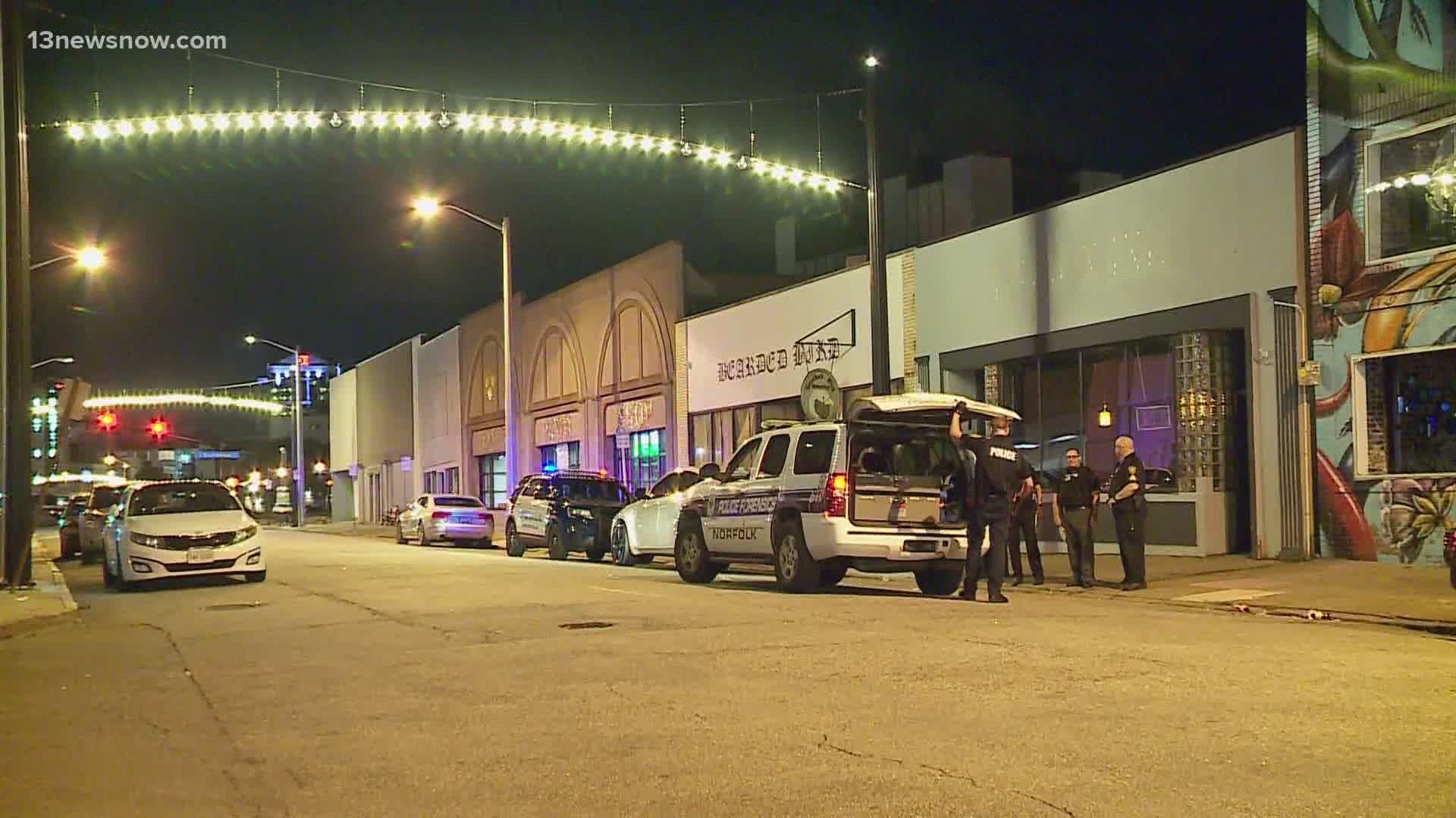 A woman suffered life-threatening injuries after being shot on Granby Street in Norfolk's NEON District.